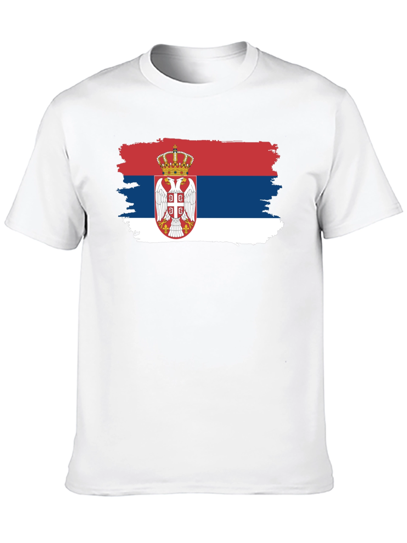 Serbian Flag T-Shirt - Black Crew Neck Tee