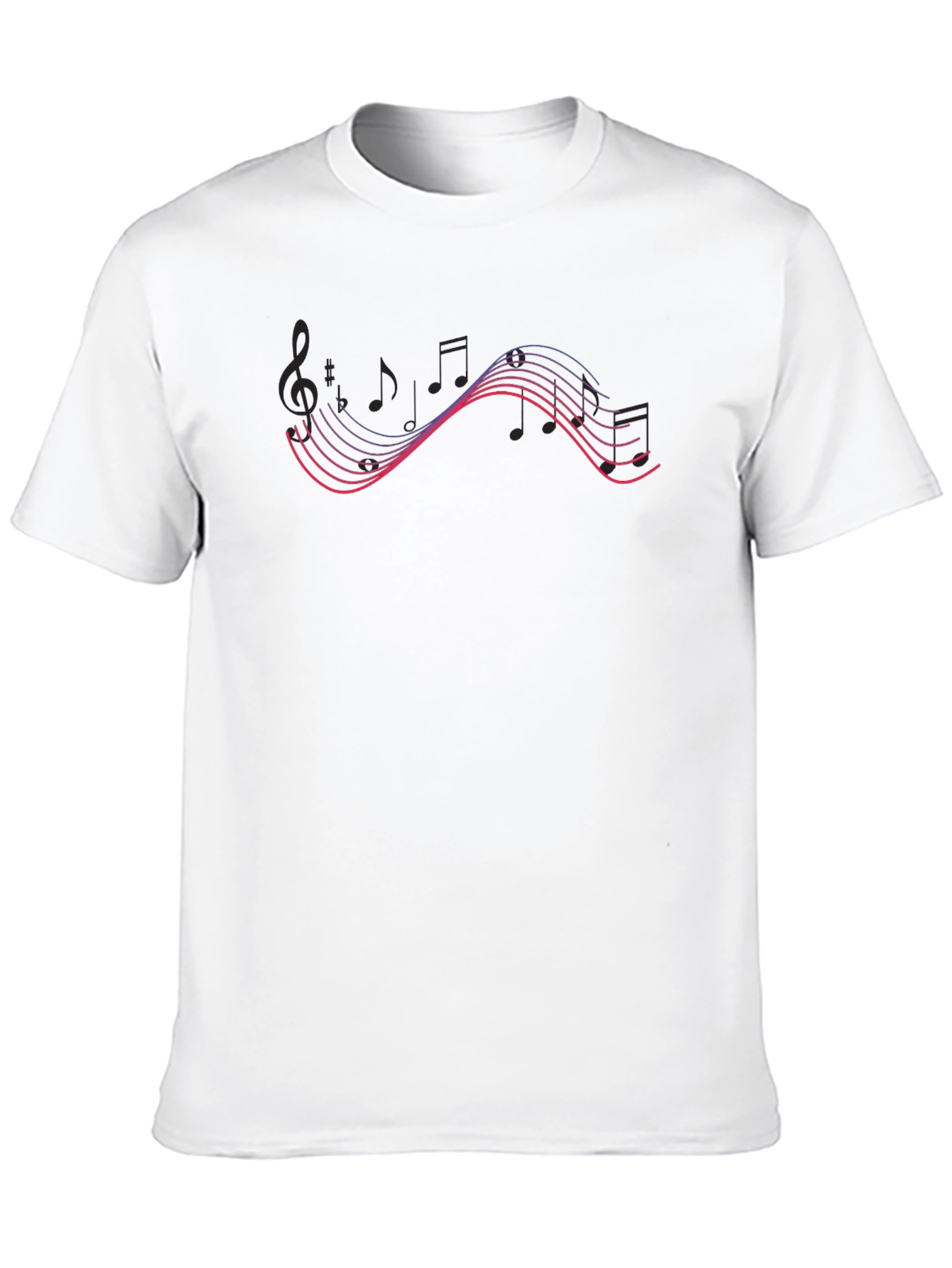 Musical Notes Graphic Tee - Stylish Black T-Shirt