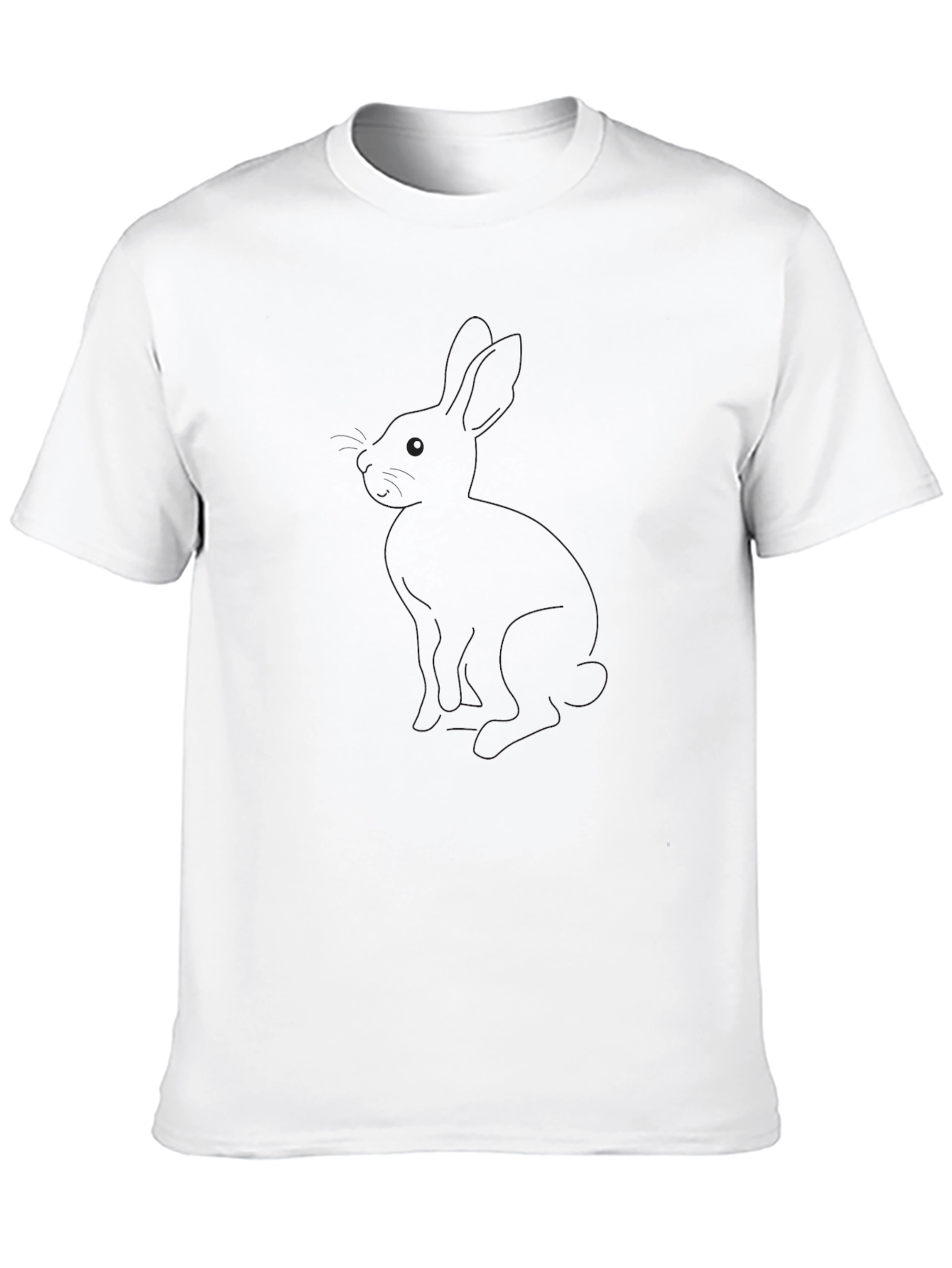 Black T-Shirt with Subtle Rabbit Design