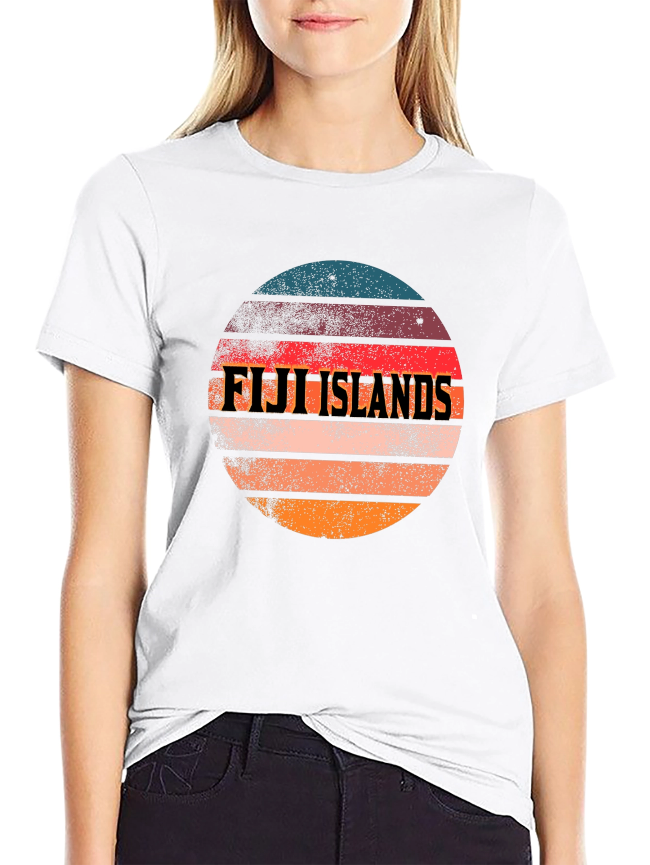 Fiji Islands Retro Sunset Graphic T-Shirt
