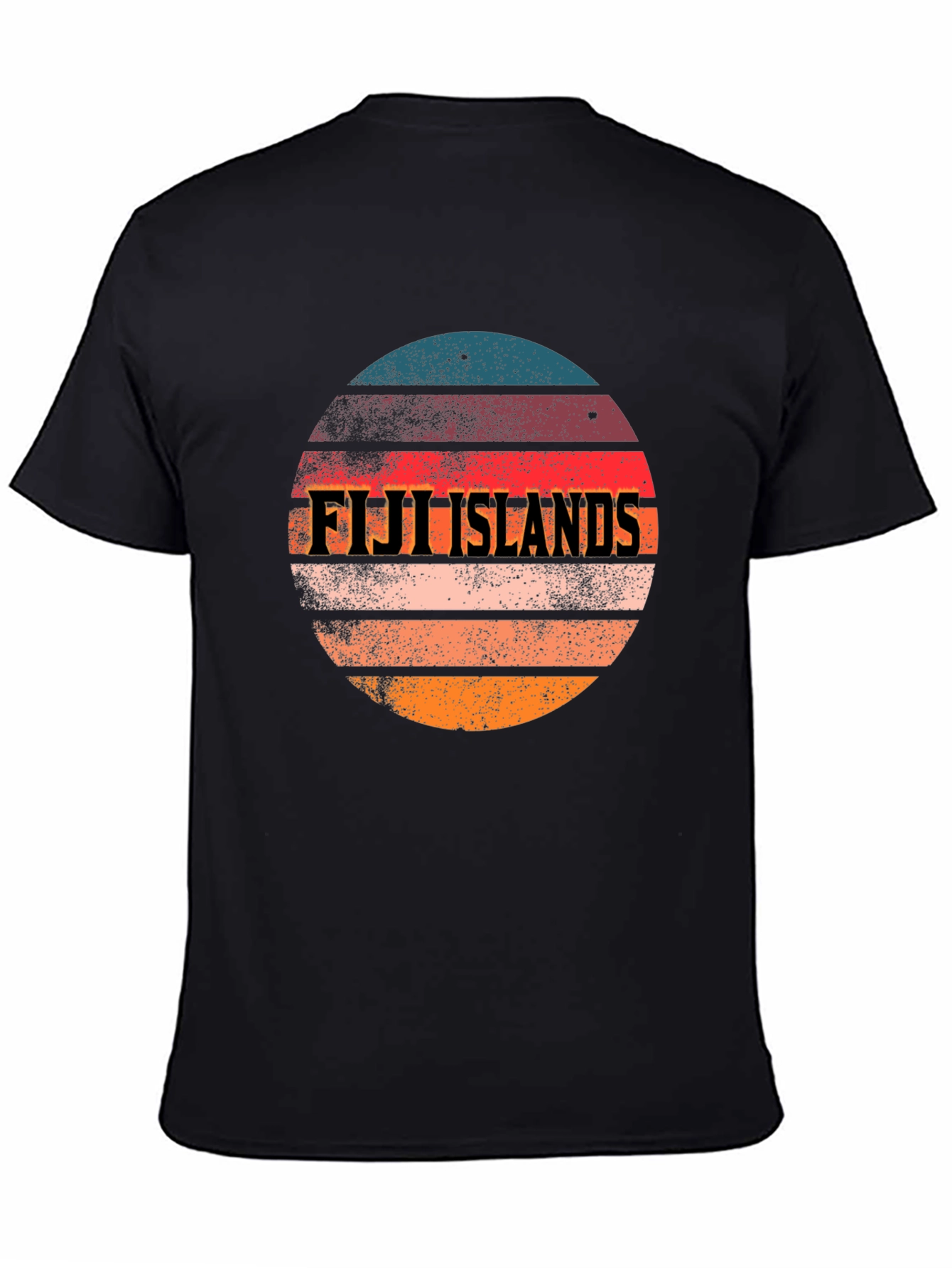 Fiji Islands Retro Sunset Graphic T-Shirt