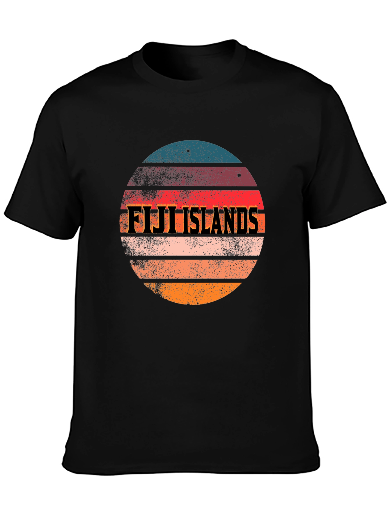 Fiji Islands Retro Sunset Graphic T-Shirt