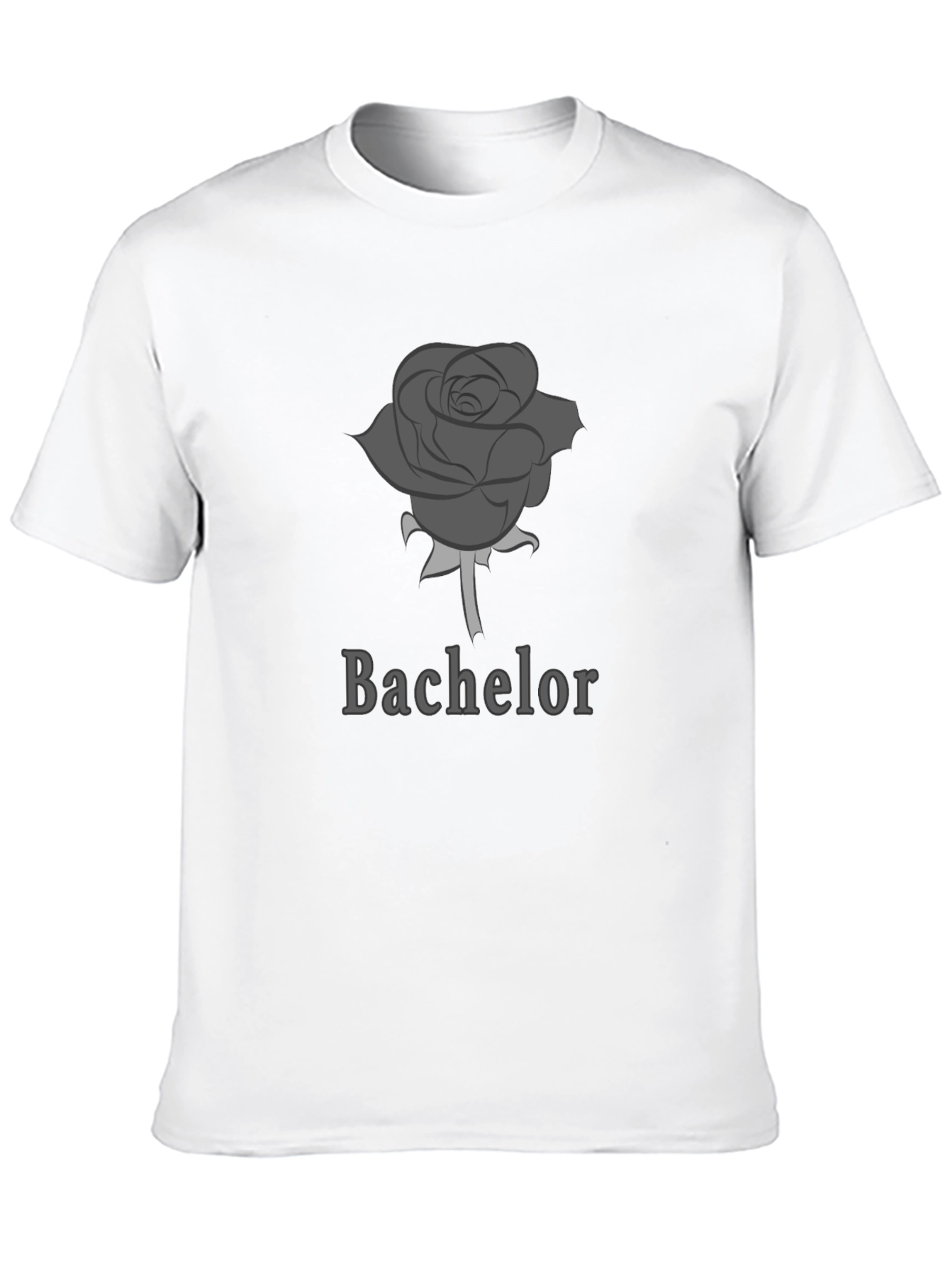 Bachelor Rose Graphic Tee - Soft Black Cotton