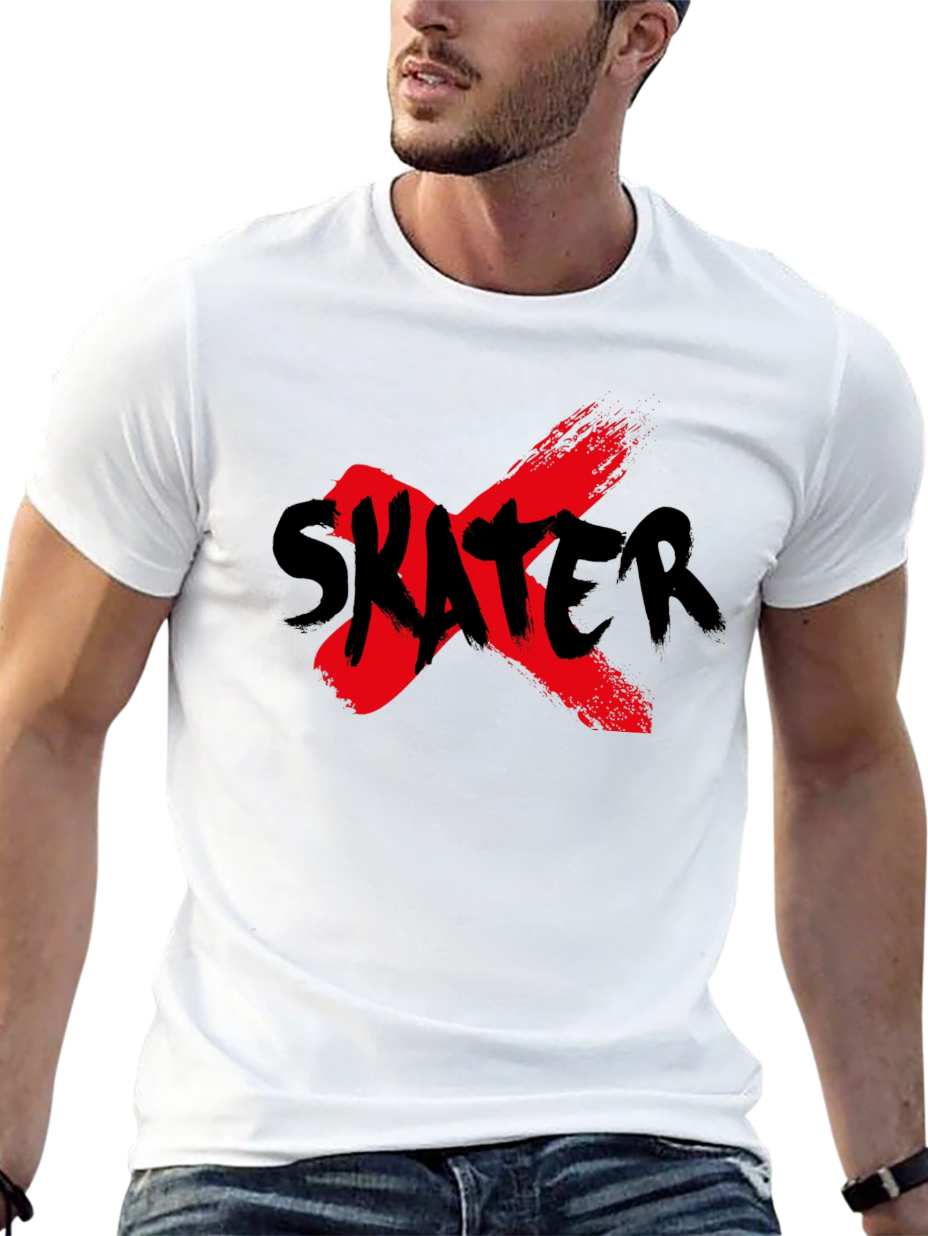 Skater Graphic Tee - Grunge Style Black T-Shirt