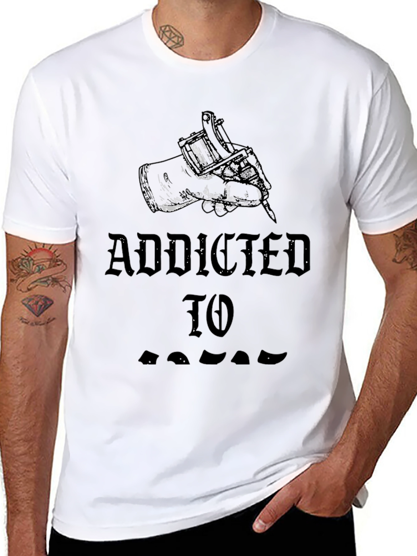 Addicted To Tattoos Black Graphic Tee