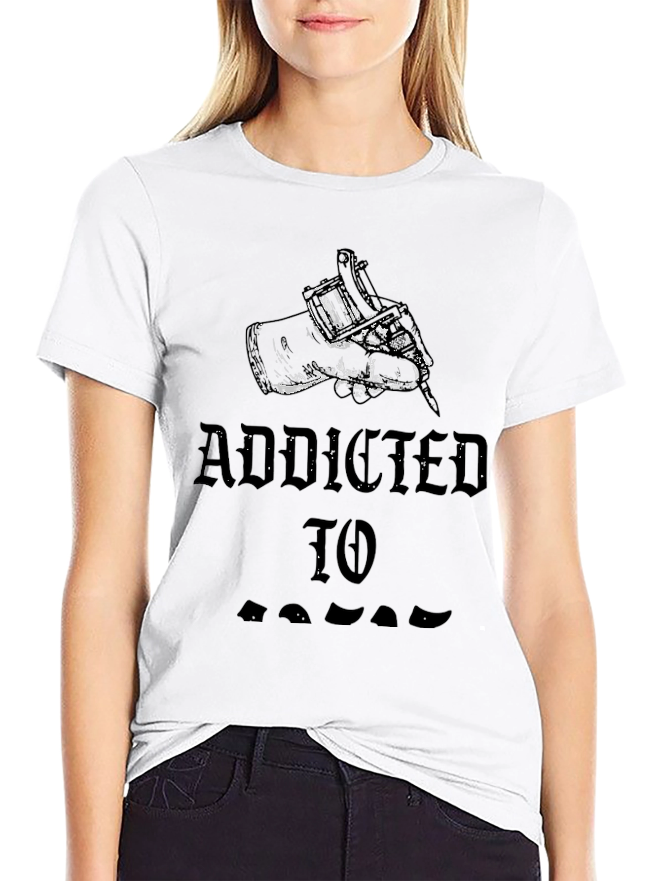 Addicted To Tattoos Black Graphic Tee
