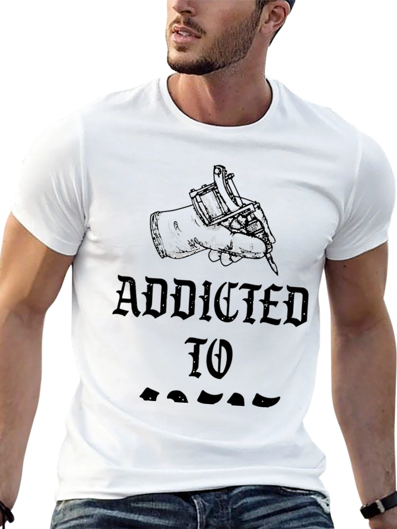 Addicted To Tattoos Black Graphic Tee