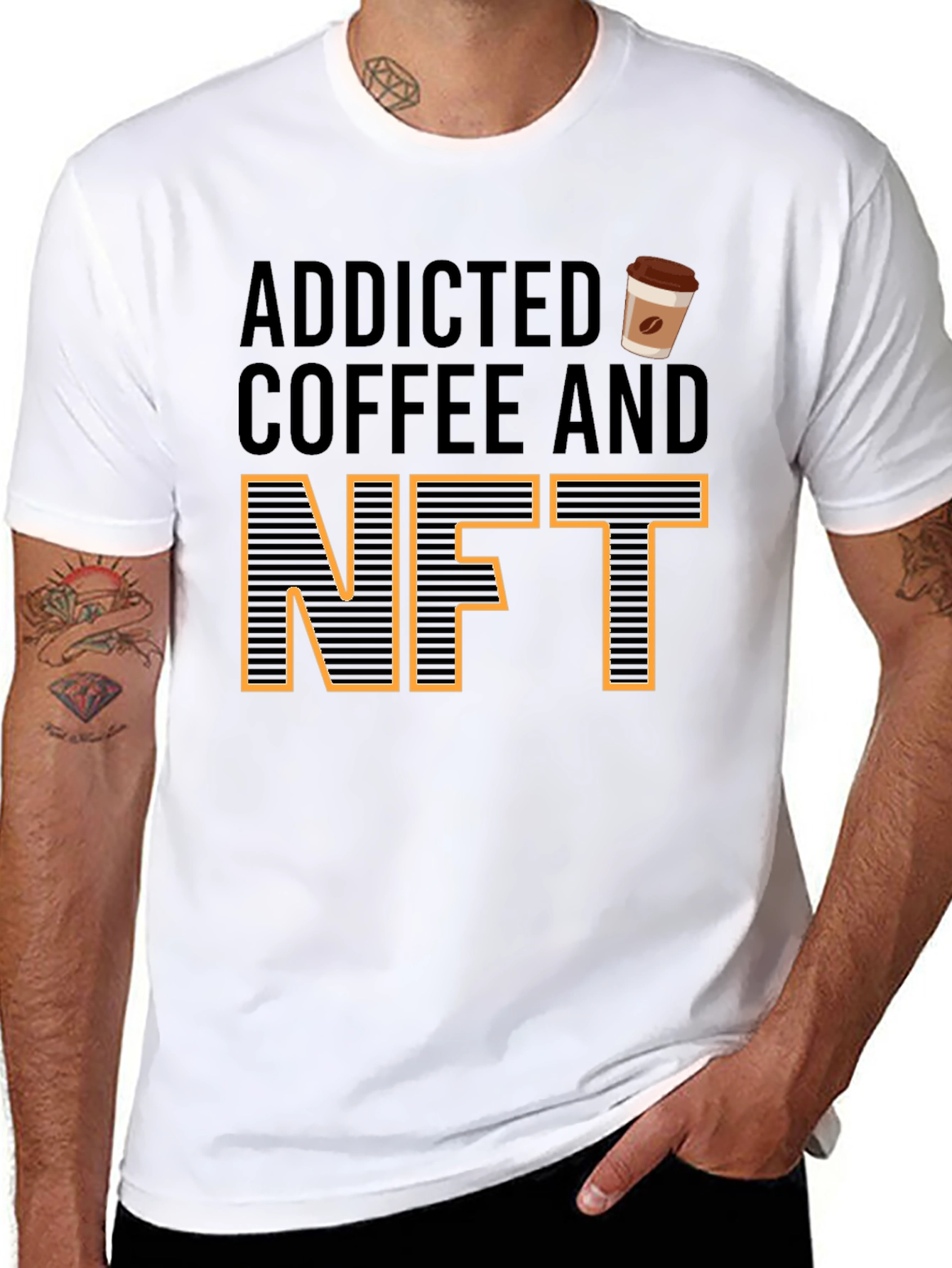 Addicted to Coffee and NFTs Graphic Tee
