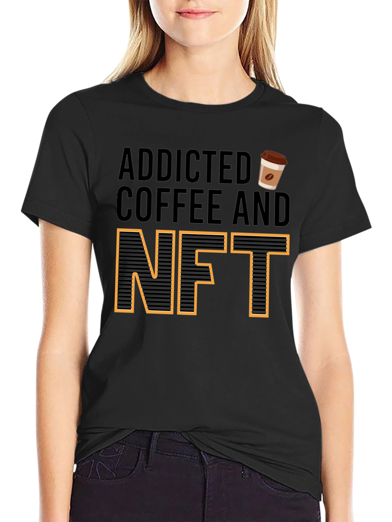 Addicted to Coffee and NFTs Graphic Tee
