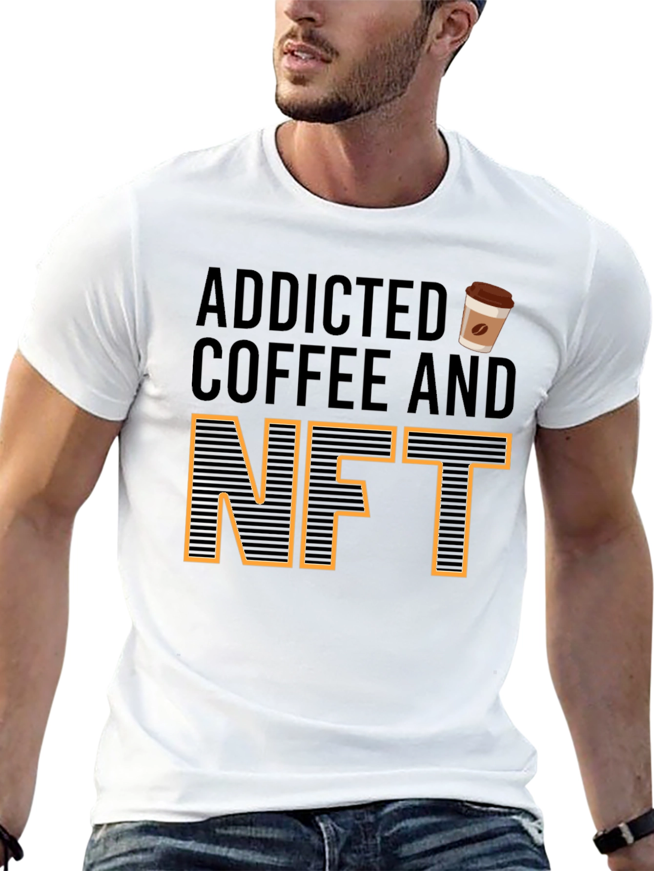 Addicted to Coffee and NFTs Graphic Tee