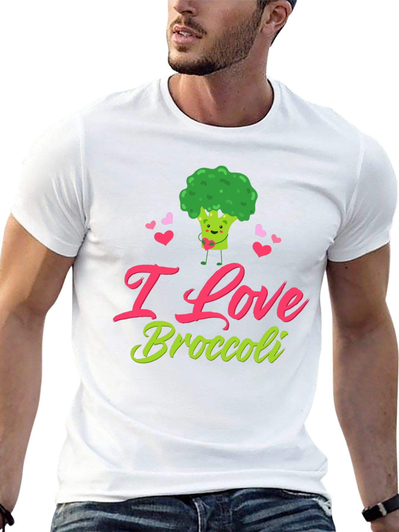 I Love Broccoli T-Shirt - Cute Vegan Tee