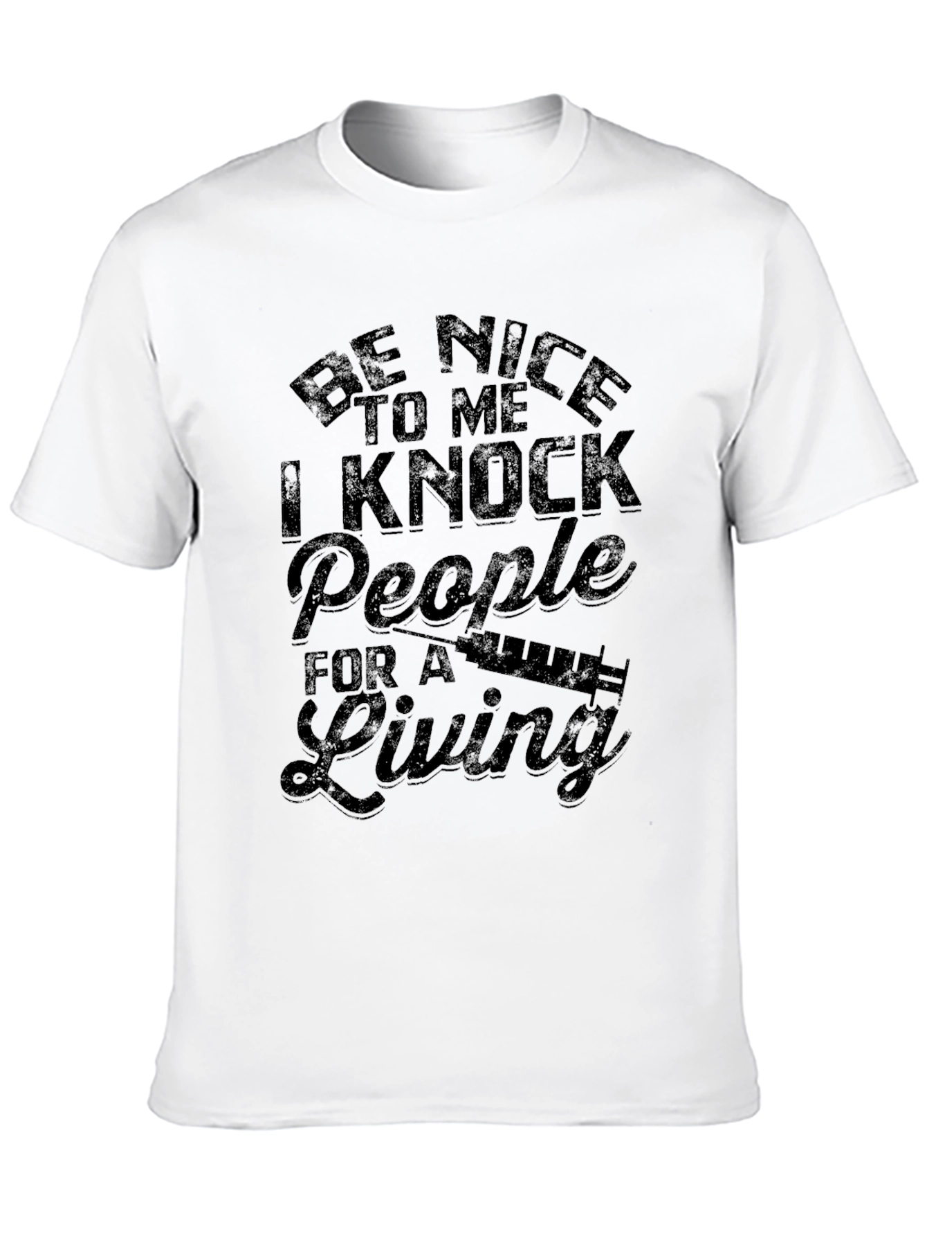 Be Nice Nurse T-Shirt Funny Syringe Graphic Tee