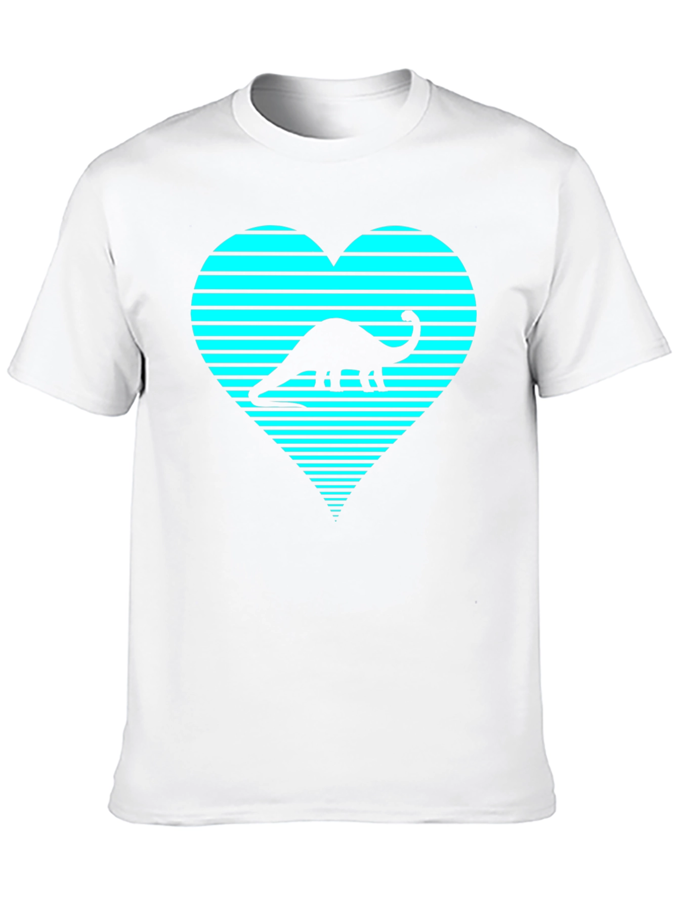 Dino Heart Graphic Tee - Cool Brontosaurus T-Shirt