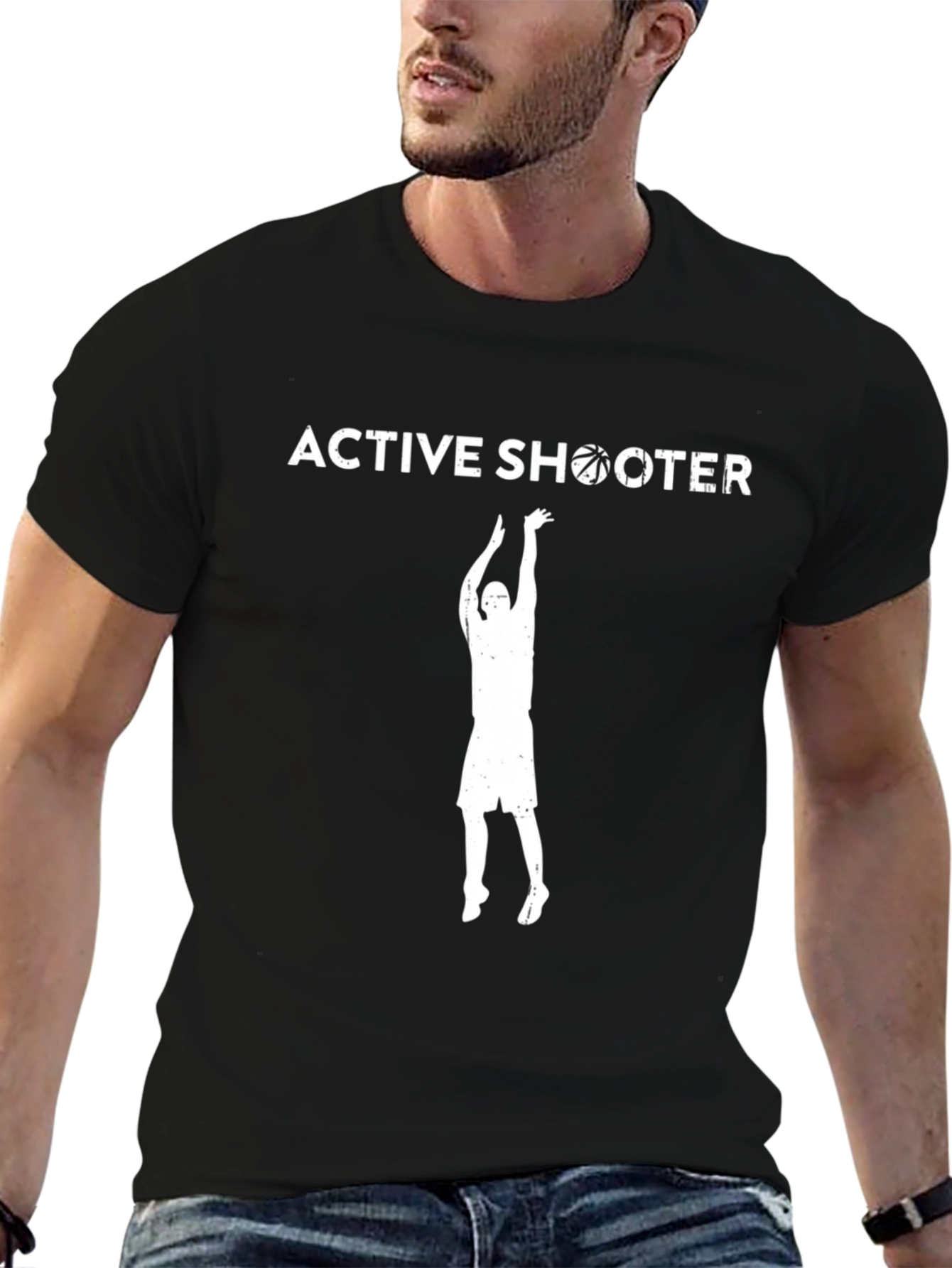 Active Shooter Graphic T-Shirt - Basketball Fan Apparel