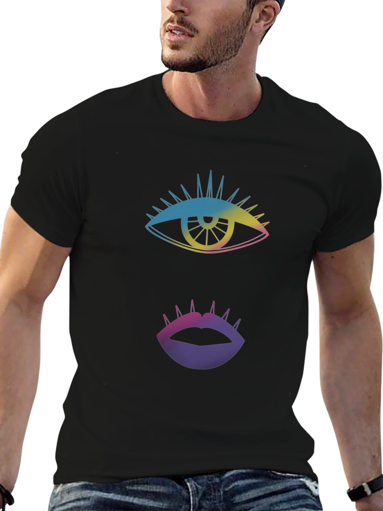 Eye & Lips Graphic Tee - Black