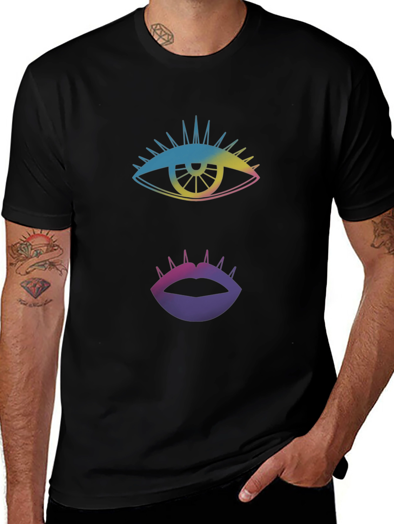 Eye & Lips Graphic Tee - Black