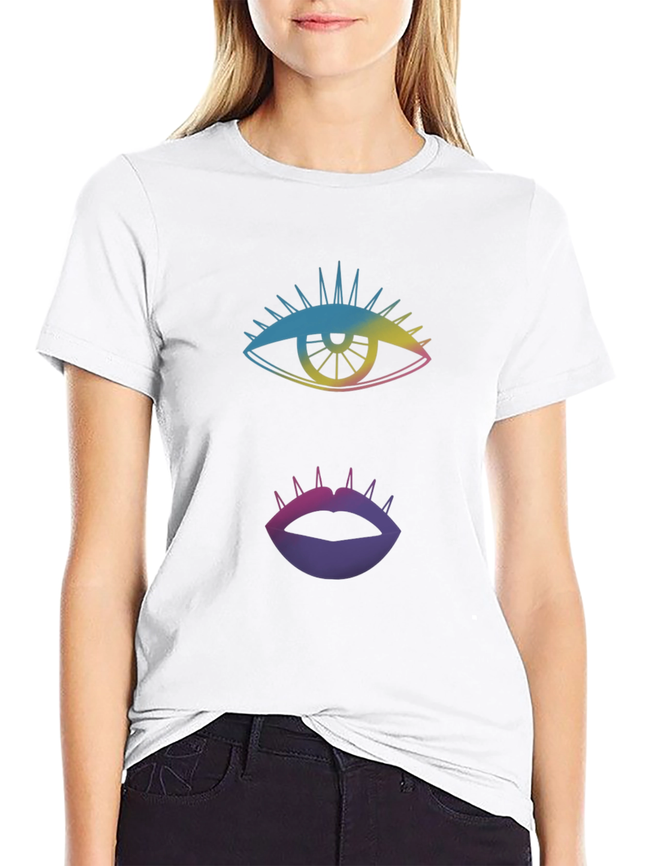 Eye & Lips Graphic Tee - Black