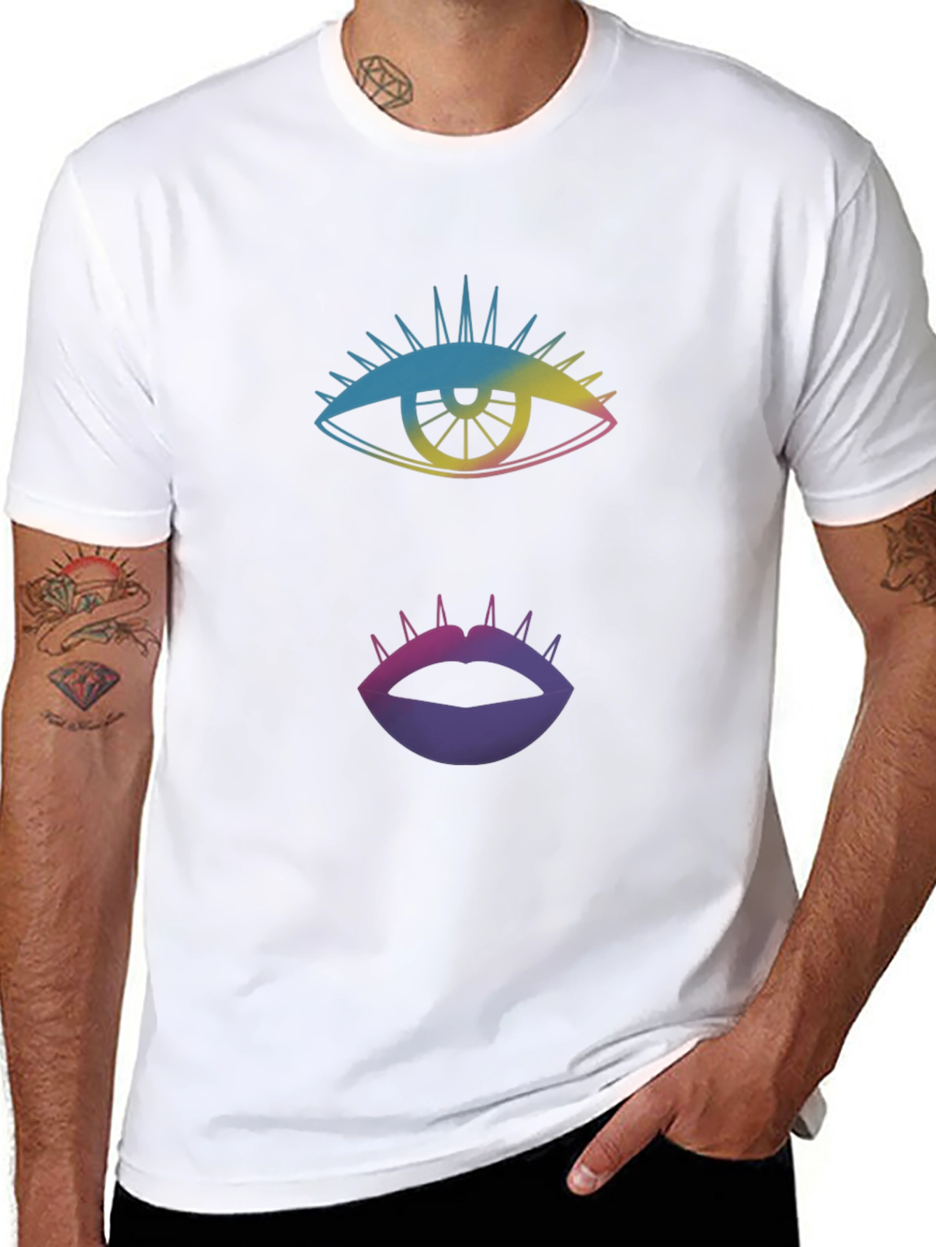 Eye & Lips Graphic Tee - Black