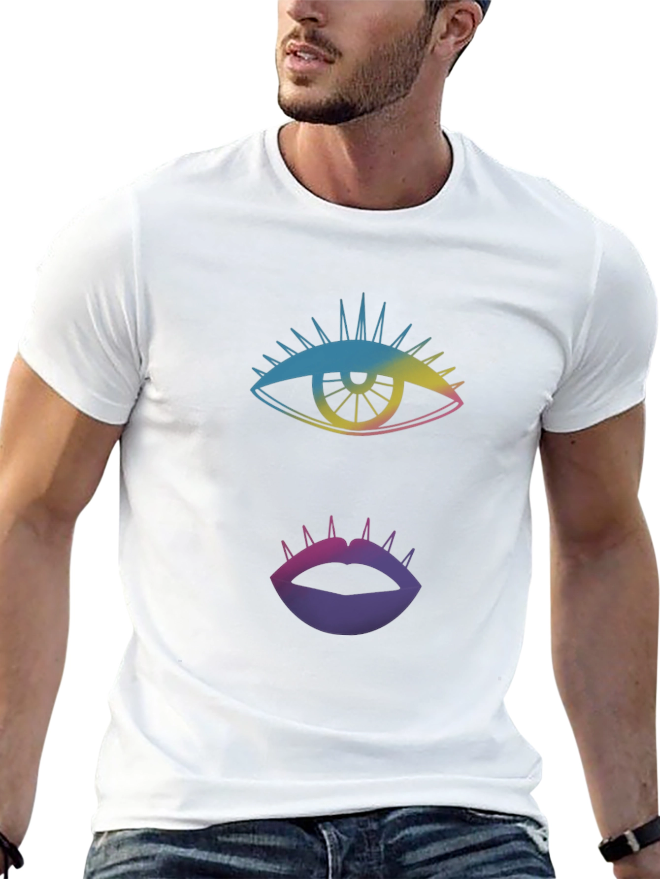 Eye & Lips Graphic Tee - Black