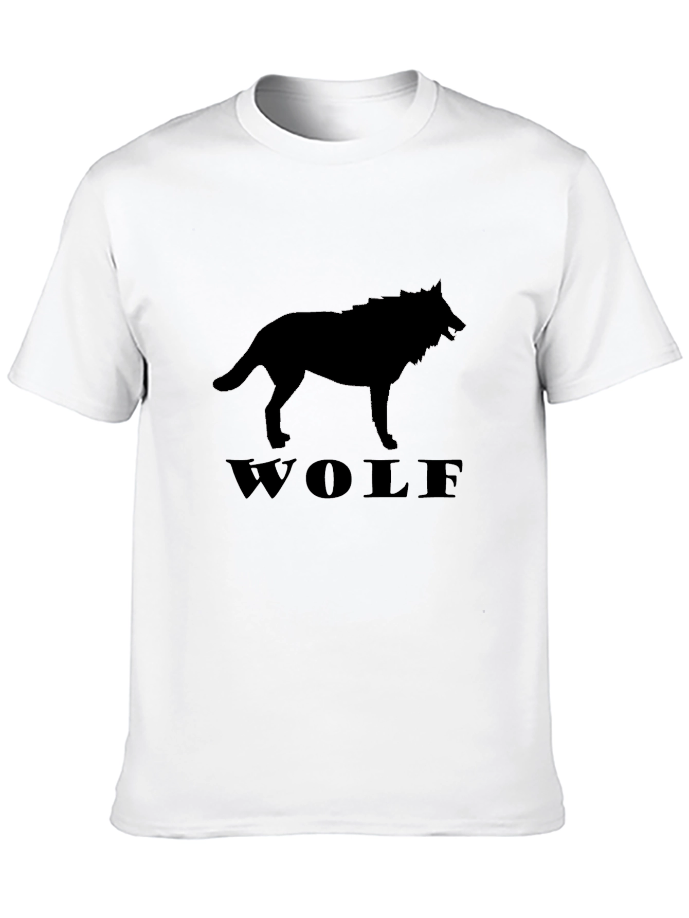 Black Wolf Silhouette Graphic Tee - Mens Casual T-Shirt