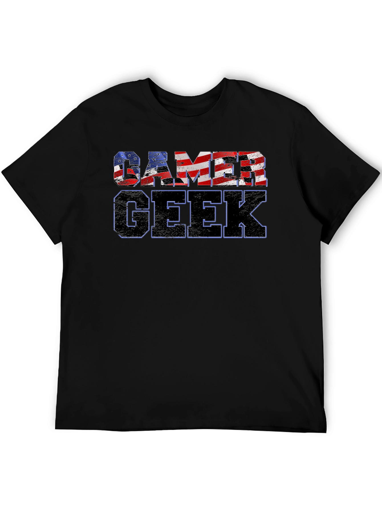 Gamer Geek USA Flag Graphic T-Shirt