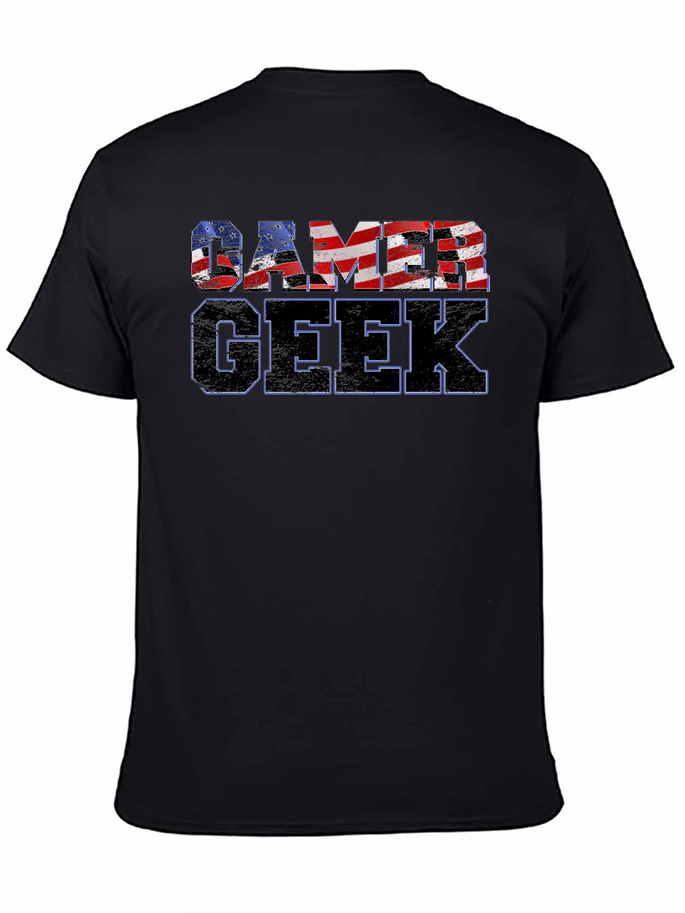 Gamer Geek USA Flag Graphic T-Shirt