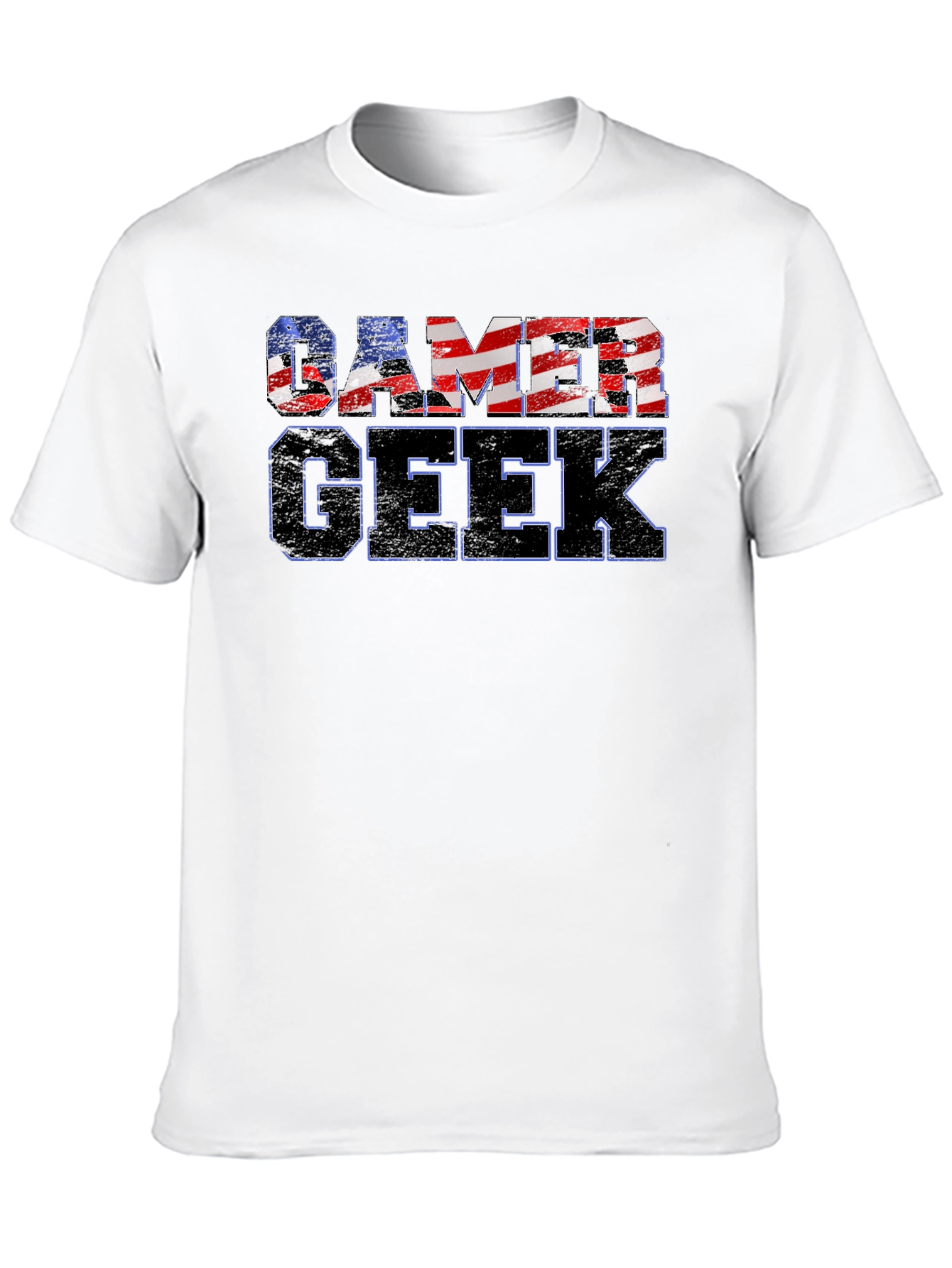 Gamer Geek USA Flag Graphic T-Shirt