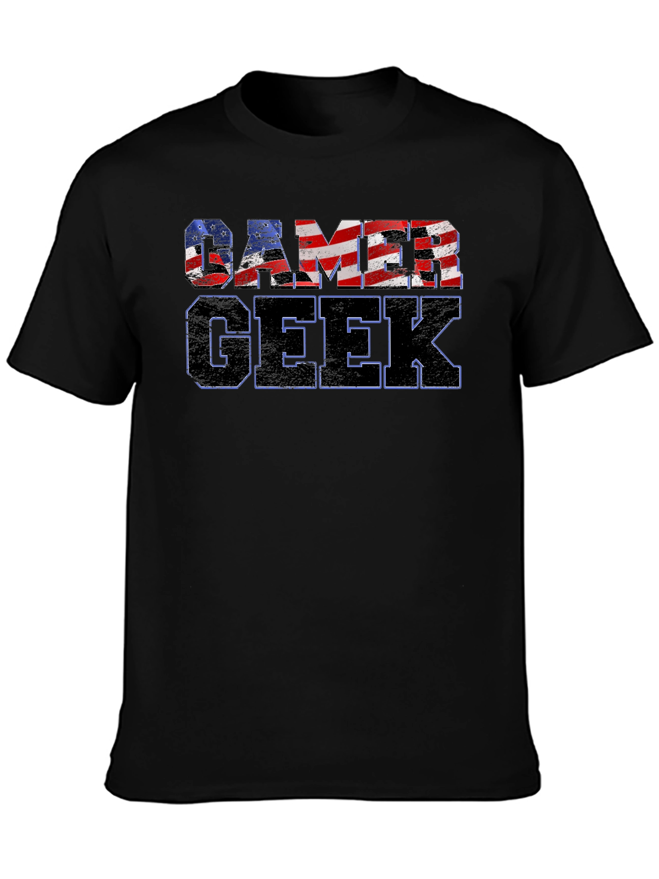 Gamer Geek USA Flag Graphic T-Shirt