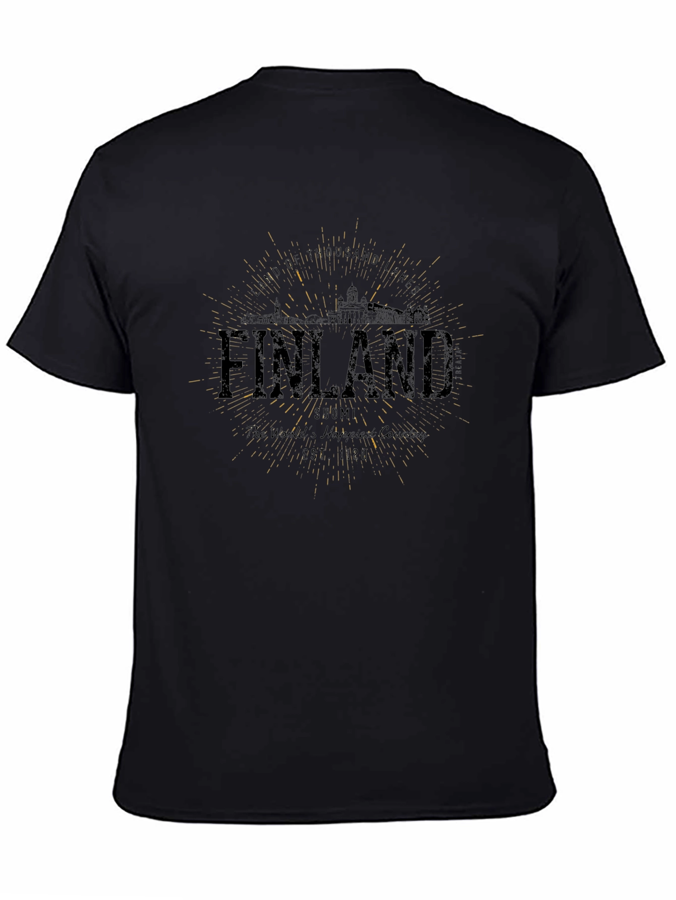 Finland T-Shirt Black Souvenir Tee