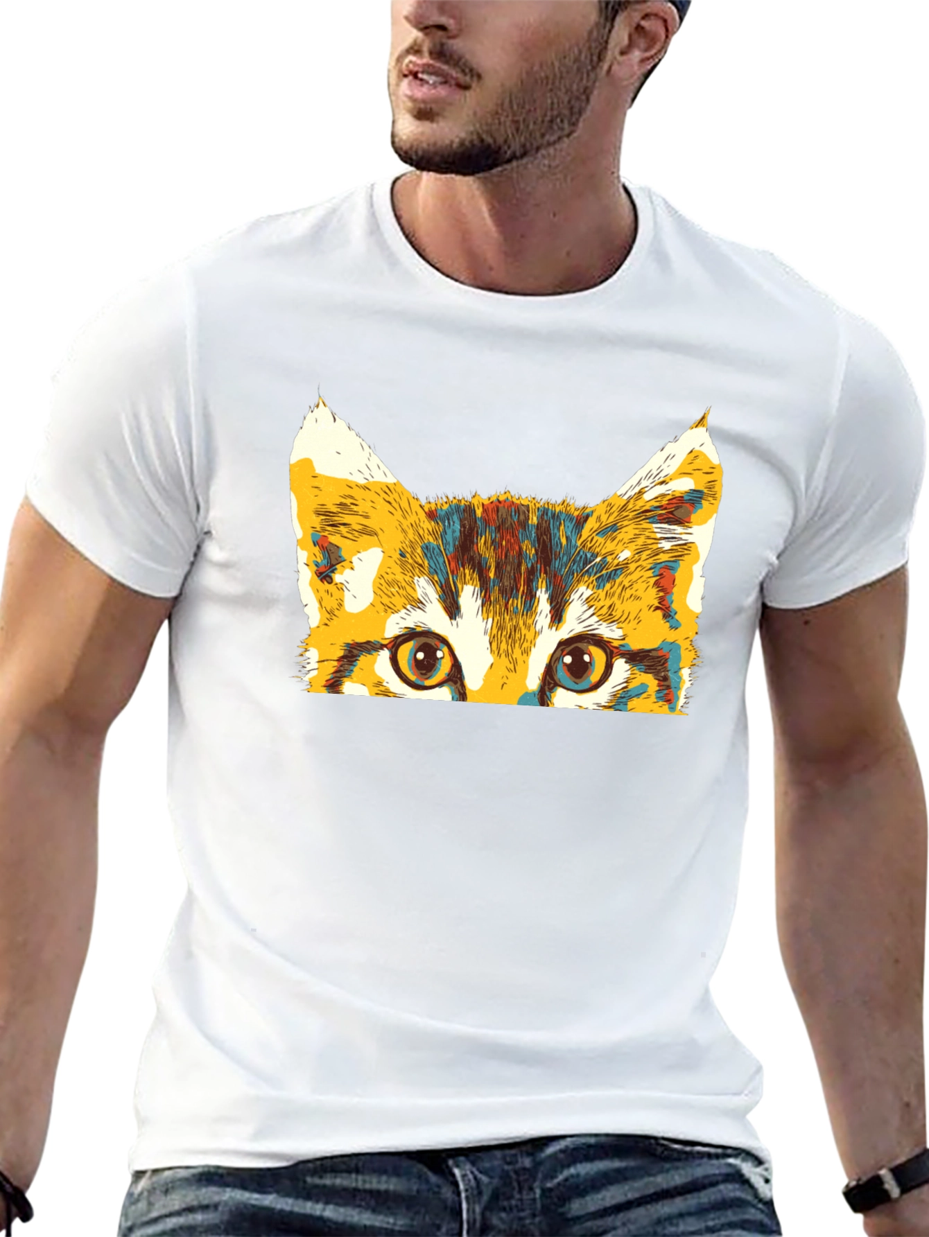 Colorful Cat Peek T-Shirt