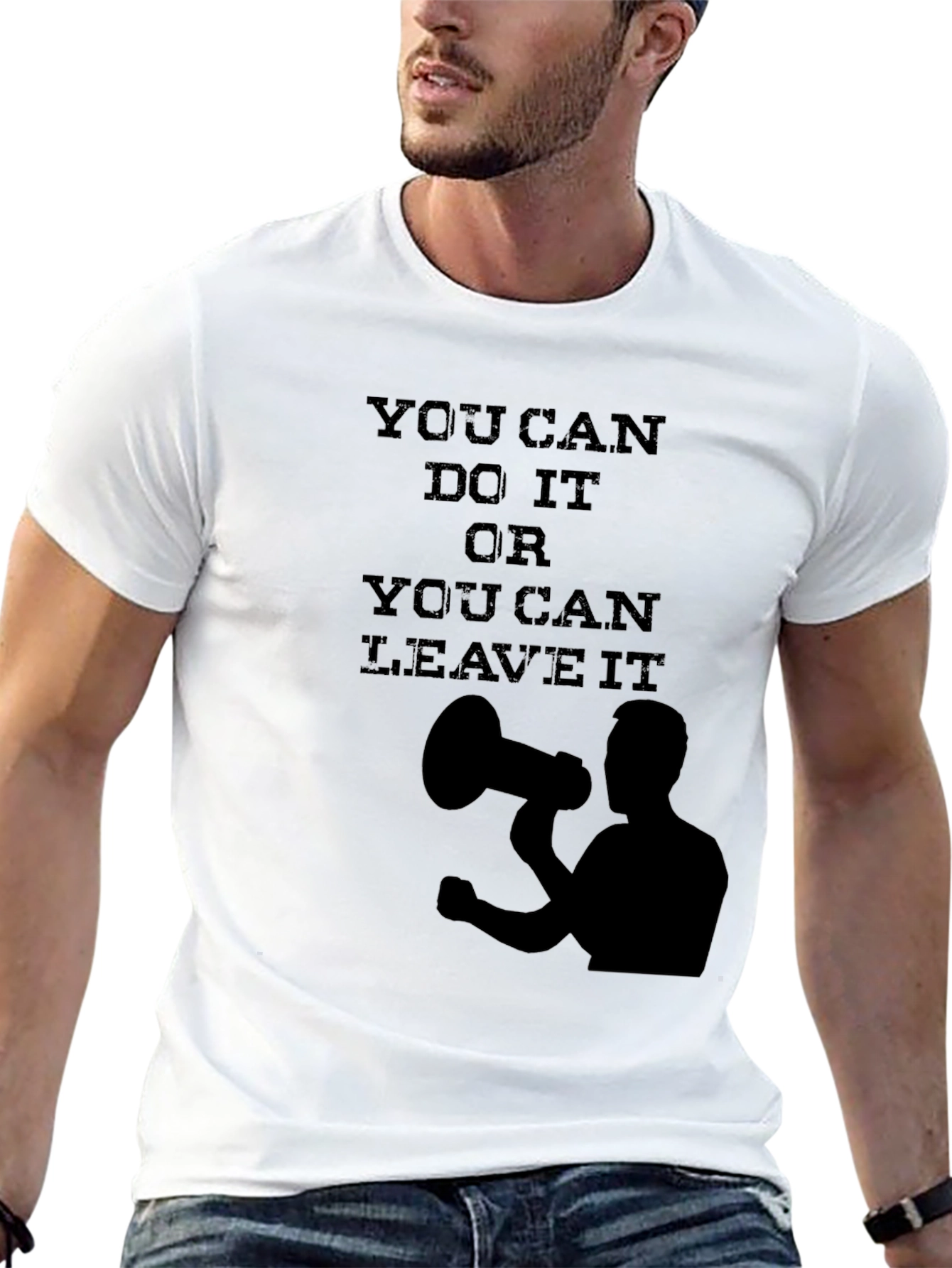 Motivational Black T-Shirt - You Can Do It!