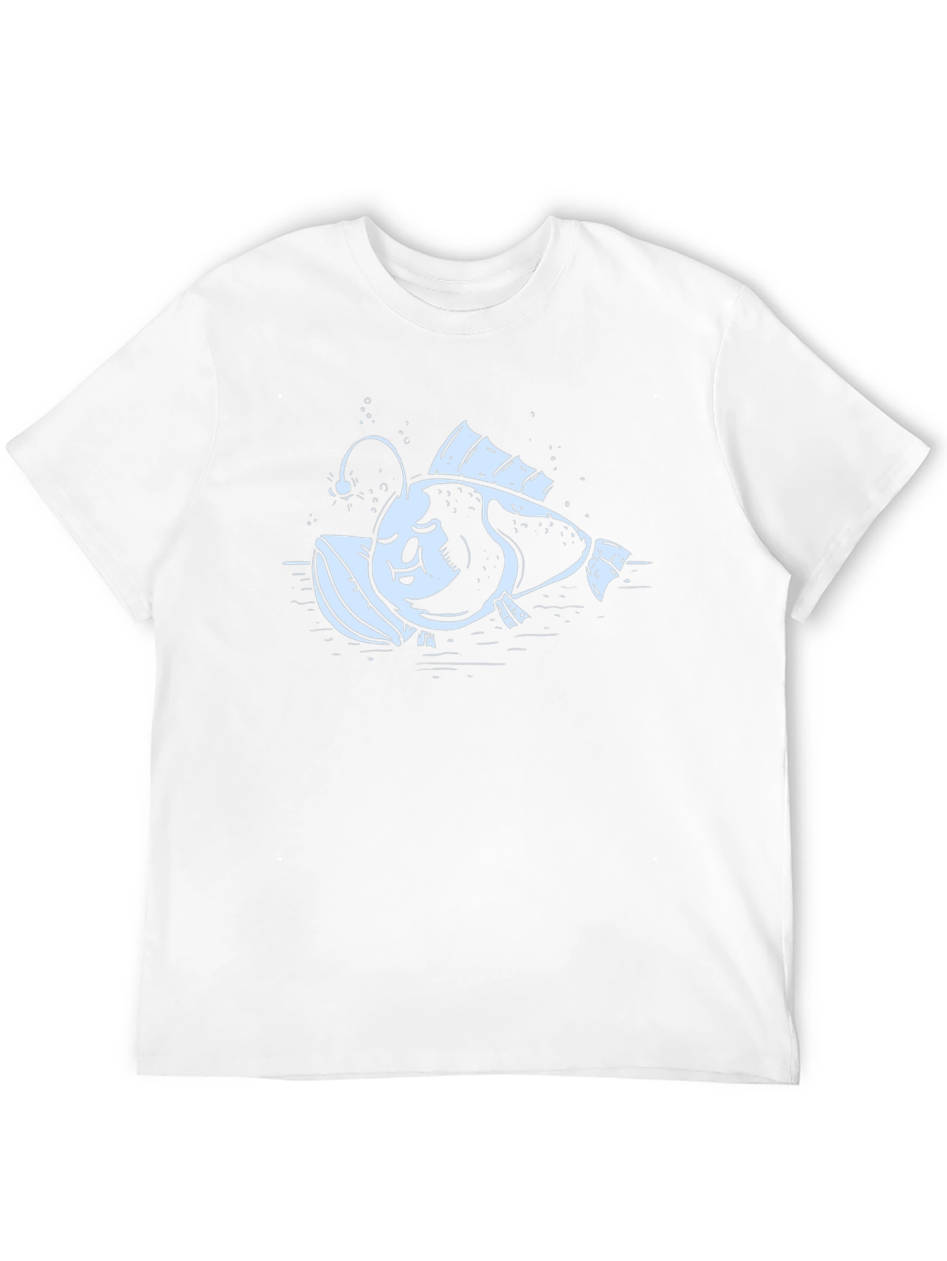 Angler Fish Graphic Print Black T-Shirt