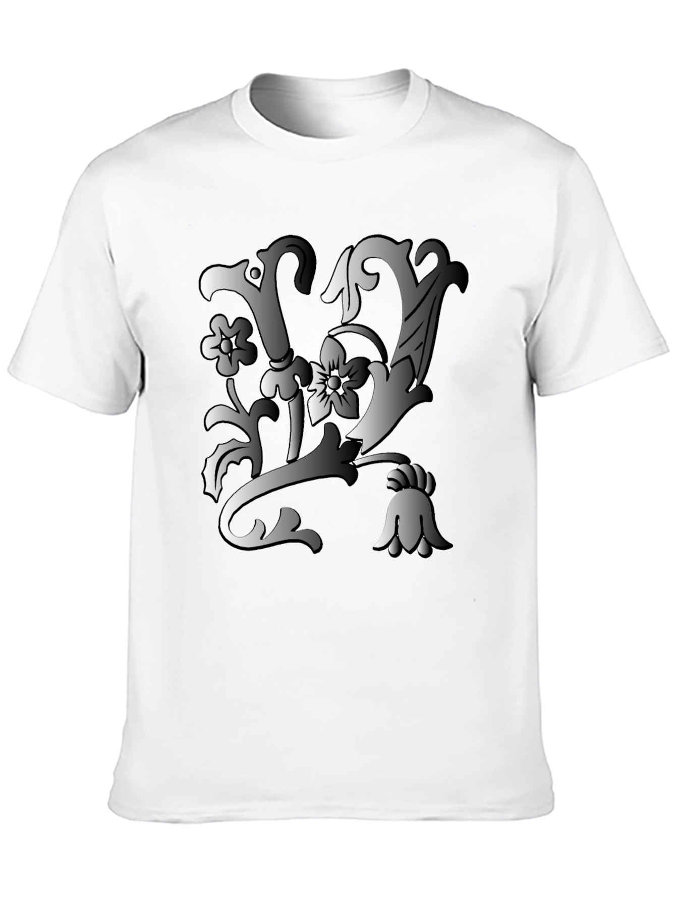 Floral Letter Tee - Black