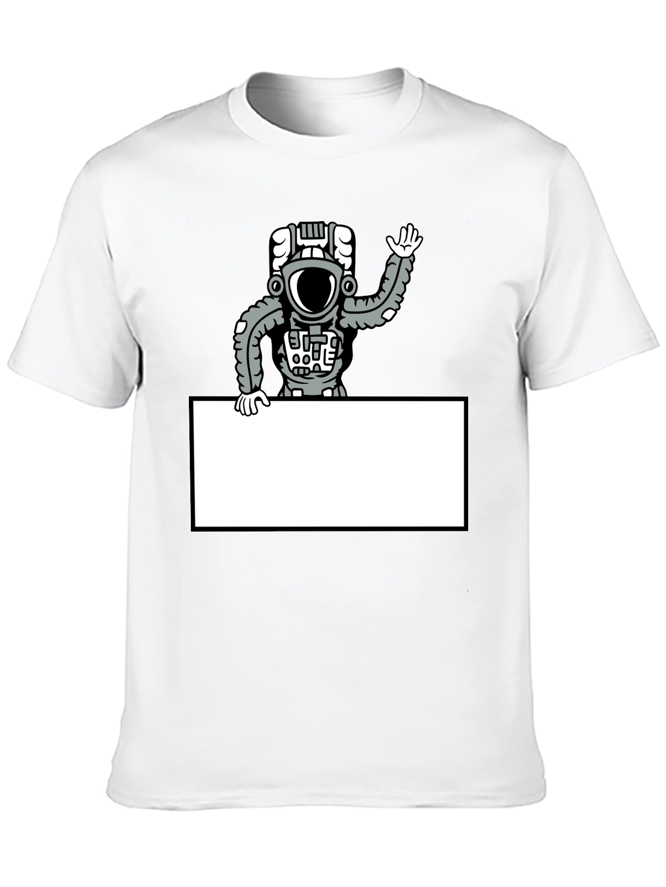 Astronaut Graphic Print Mens Black T-Shirt
