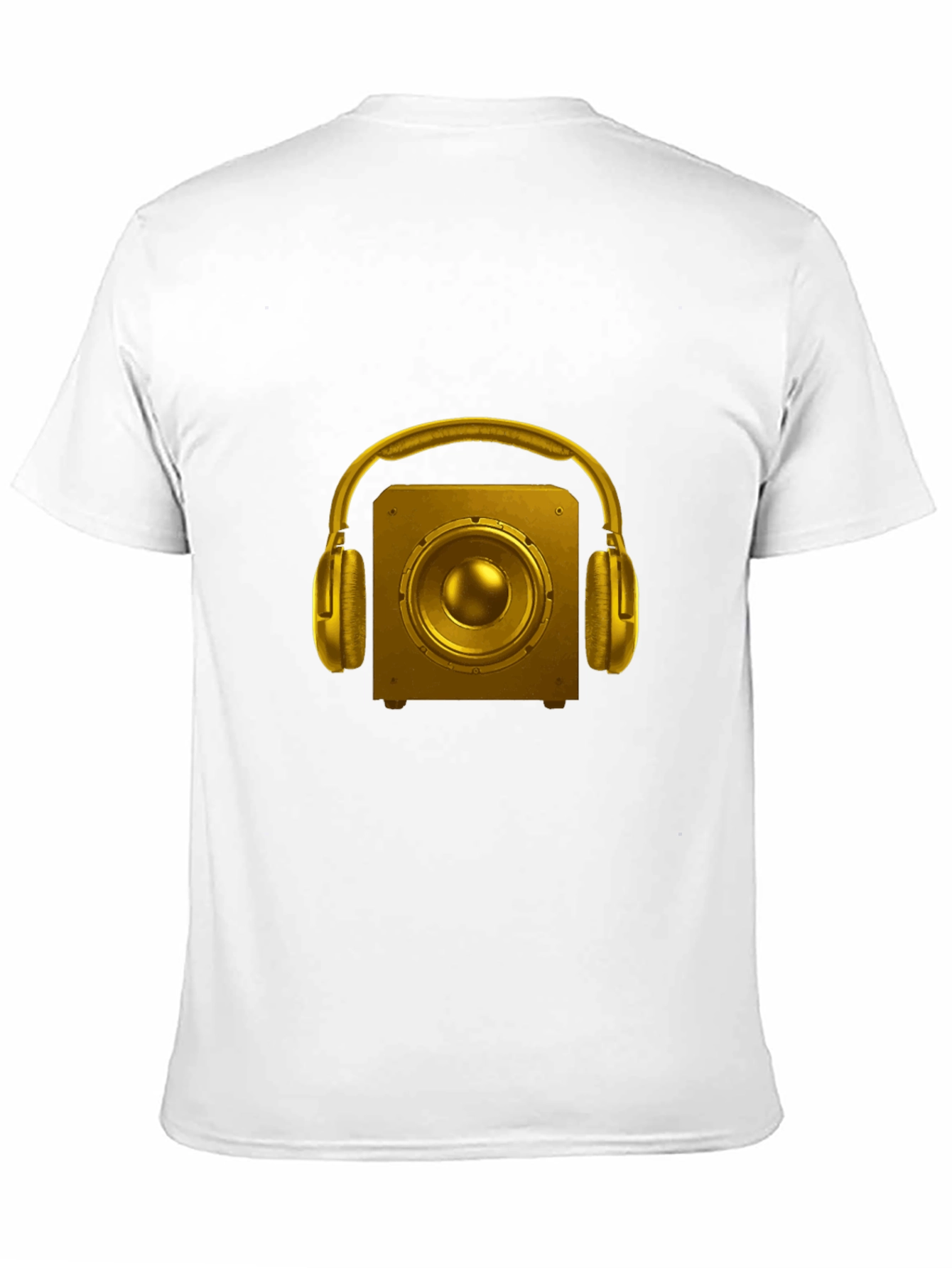 Golden Speaker & Headphone Graphic Black Tee