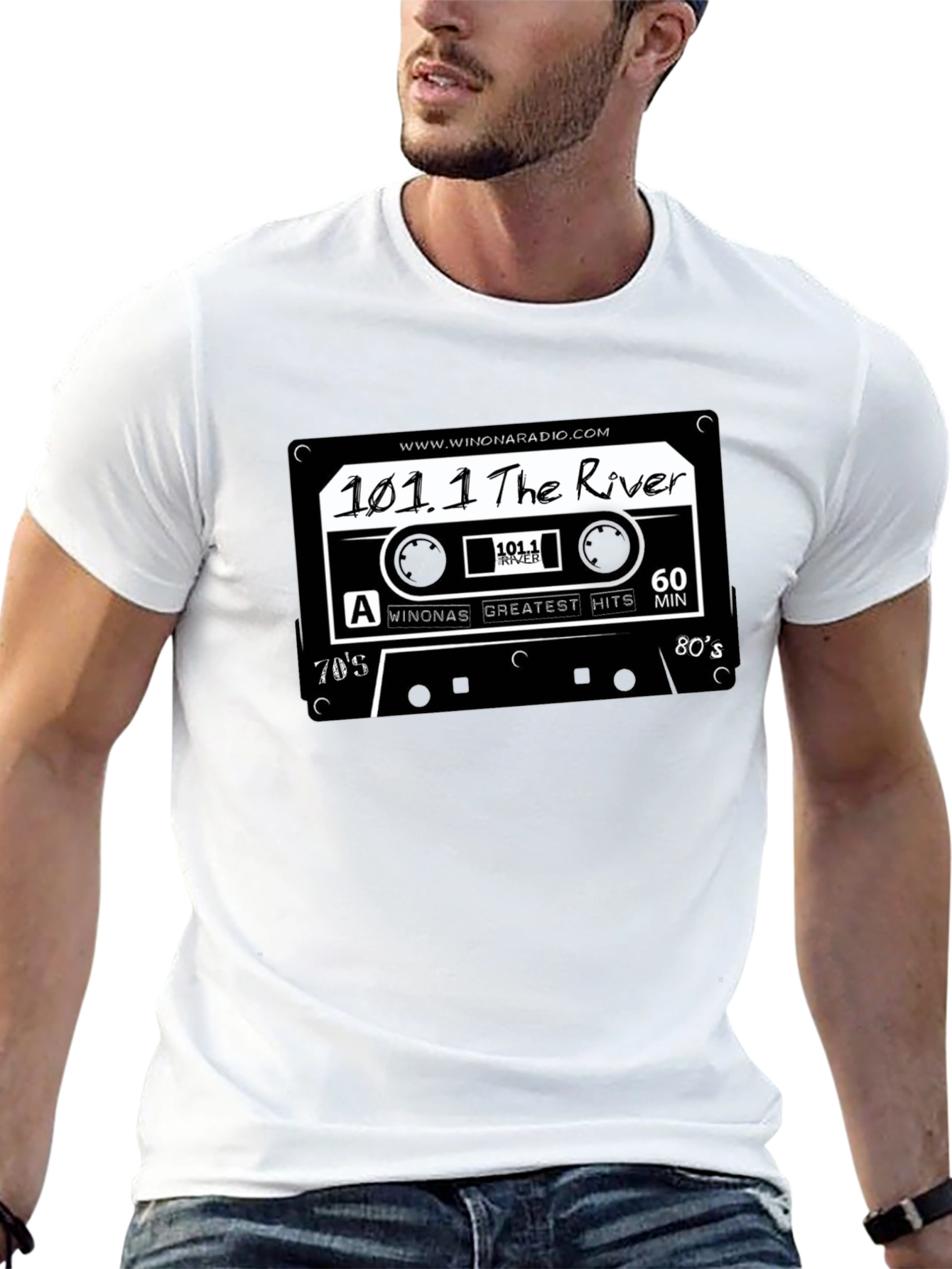 Retro Radio Cassette T-Shirt - 101.1 The River
