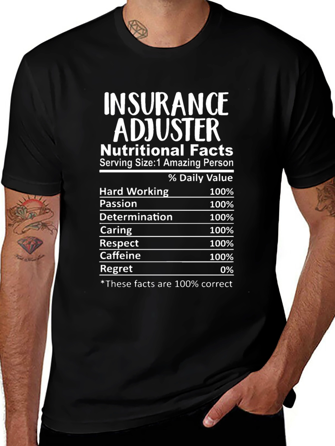 Insurance Adjuster Nutritional Facts T-Shirt