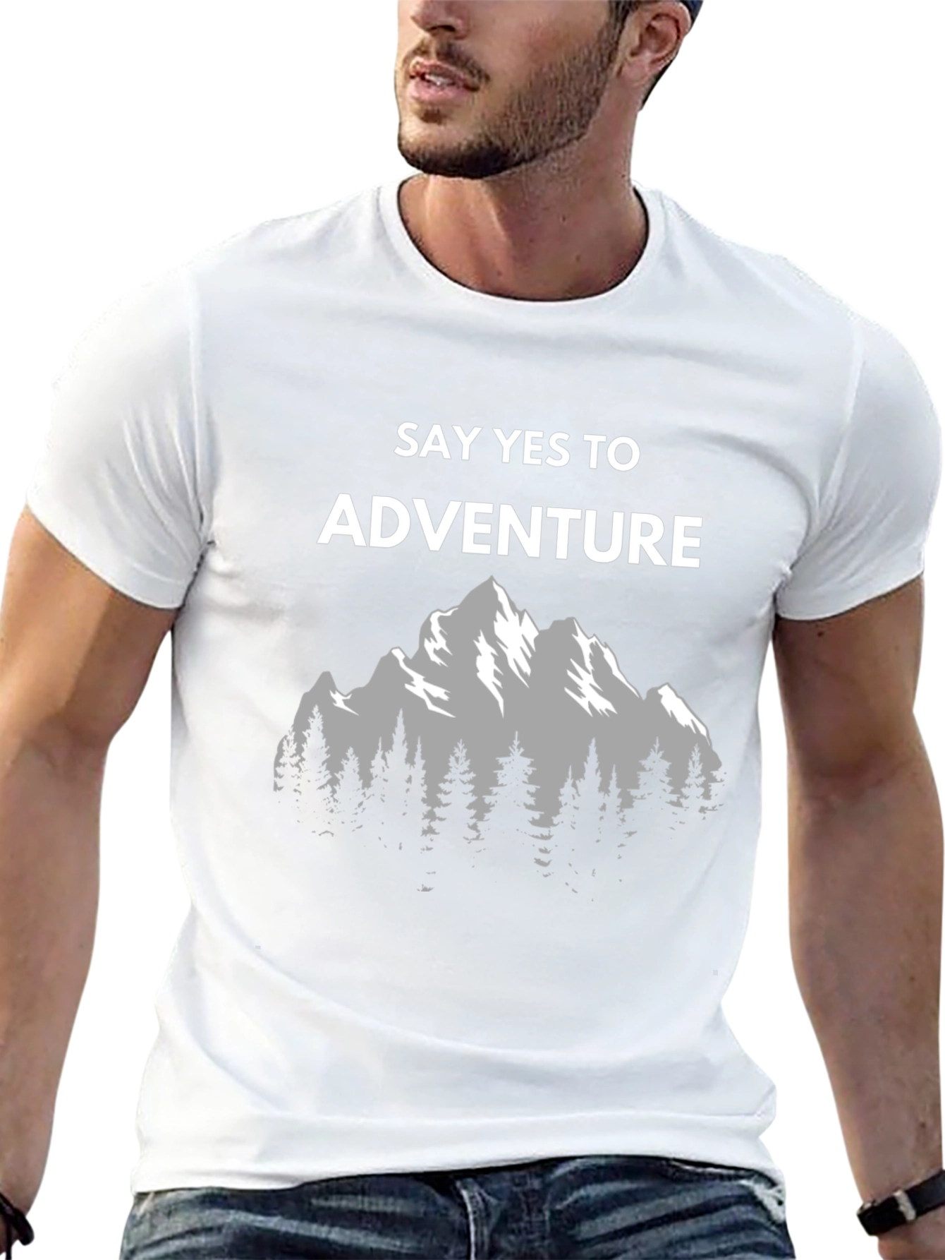 Adventure Awaits Graphic Tee - Mountain Scene