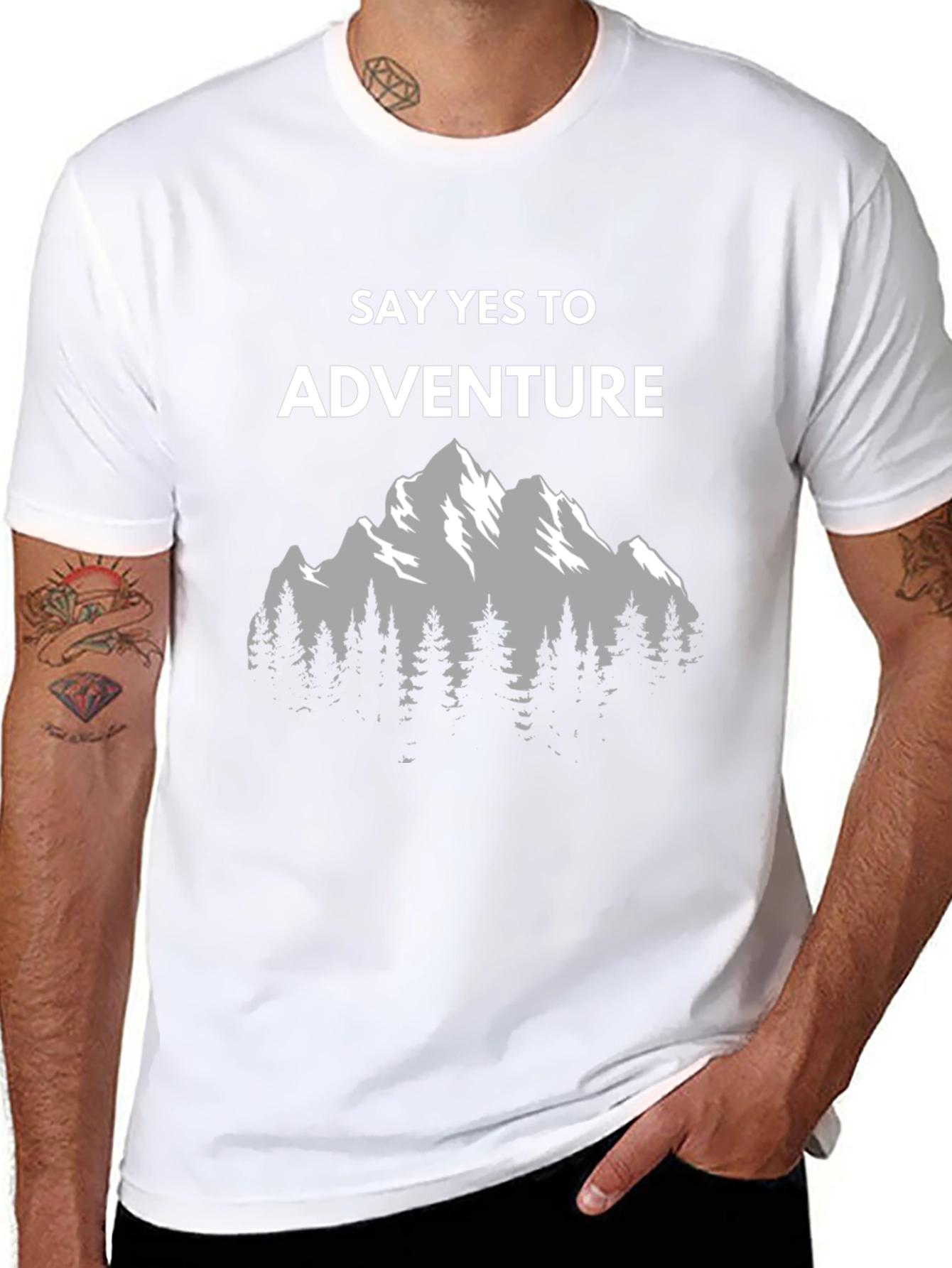 Adventure Awaits Graphic Tee - Mountain Scene