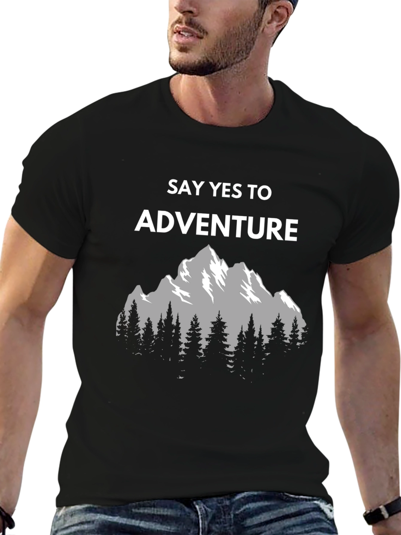 Adventure Awaits Graphic Tee - Mountain Scene