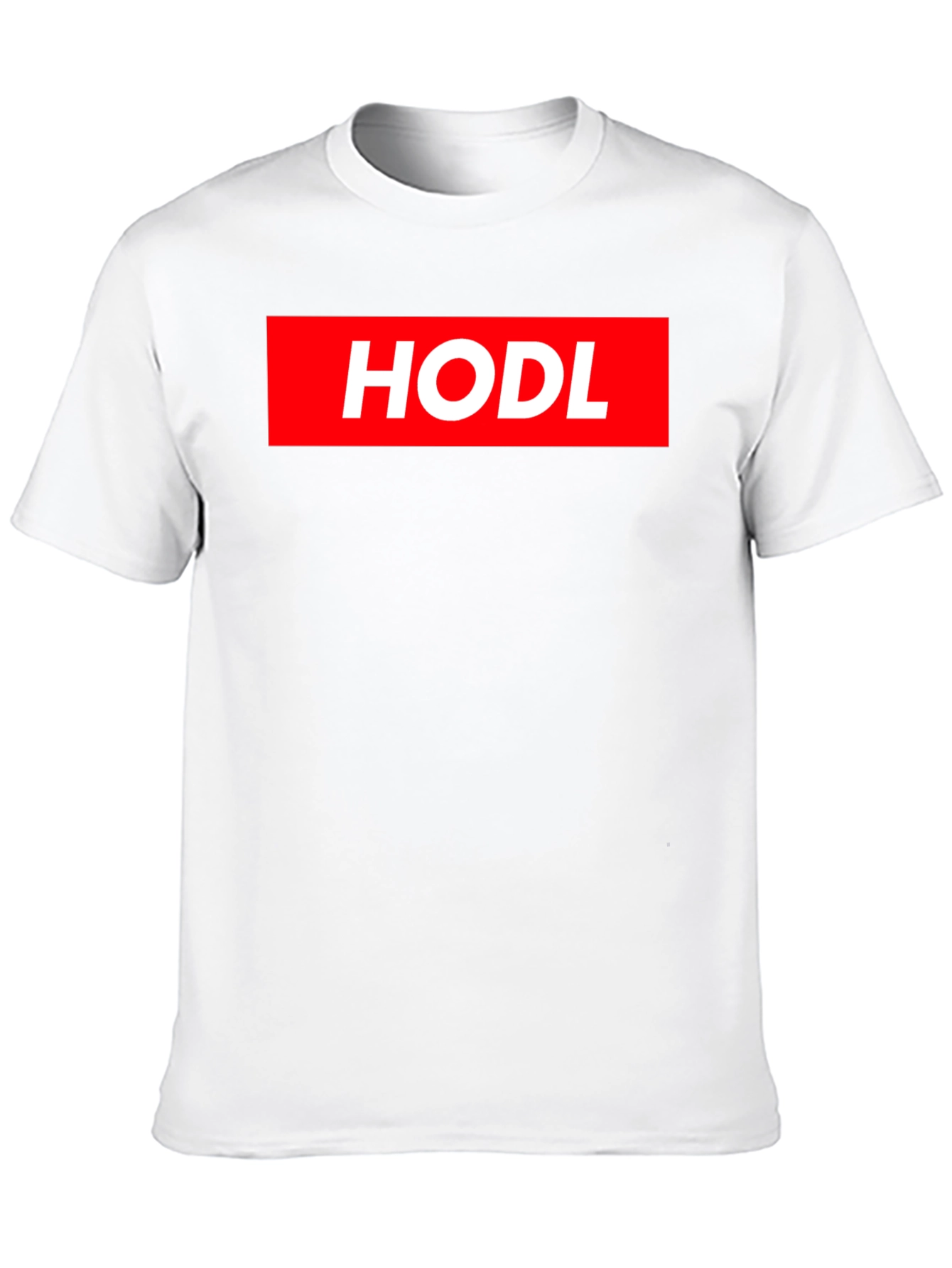 HODL Crypto T-Shirt - Red Box Logo Design