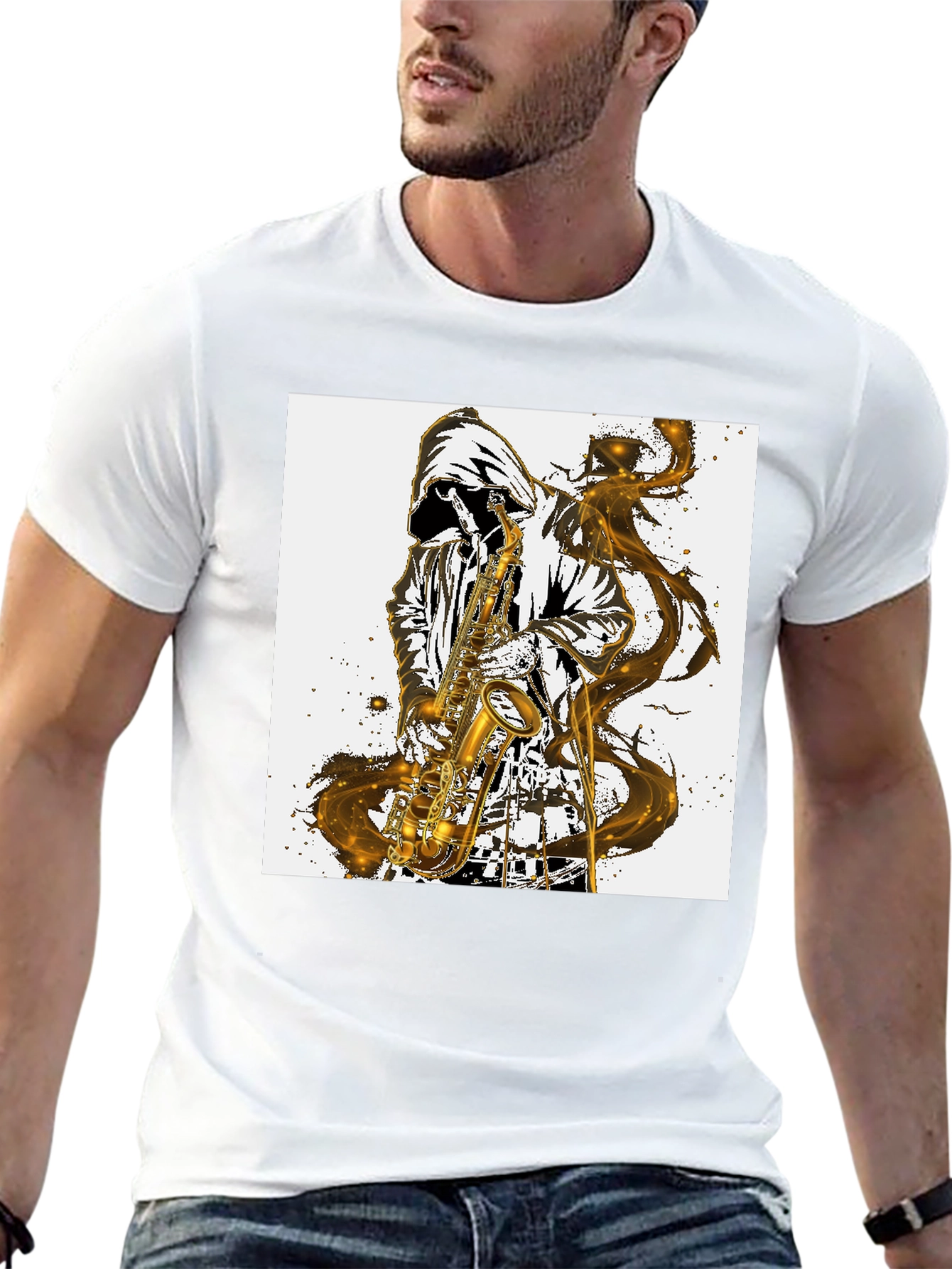 Saxophone Player Graphic T-Shirt - Cool Musician Tee