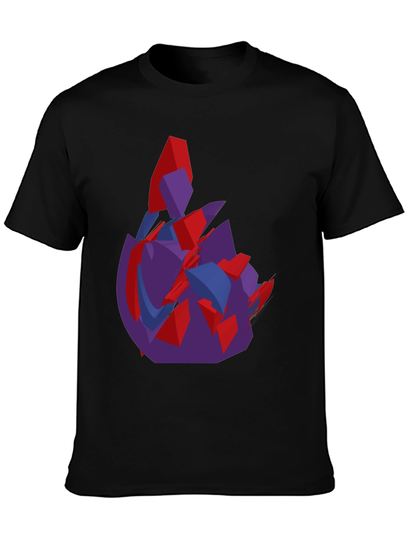 Abstract Graphic Print Black Crew Neck T-Shirt