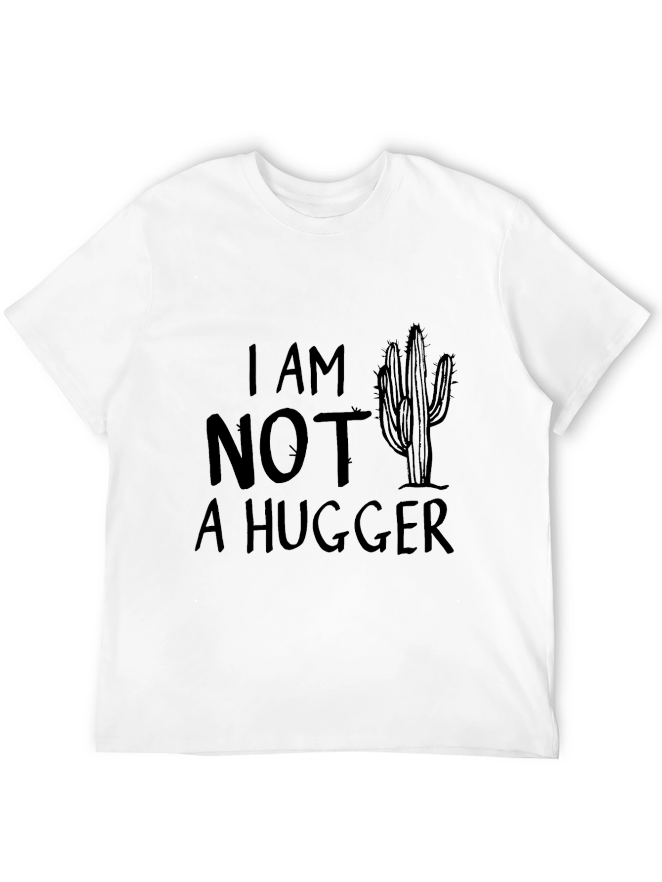 I Am Not A Hugger Cactus Graphic Novelty T-Shirt