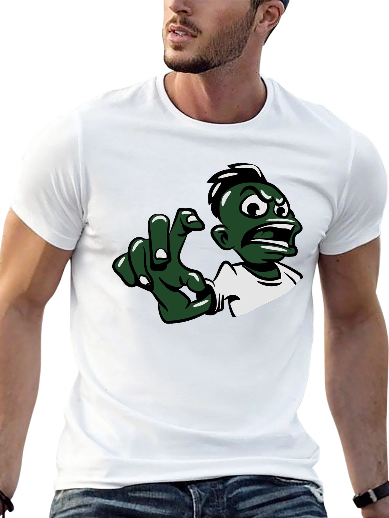 Cartoon Character Graphic Black T-Shirt