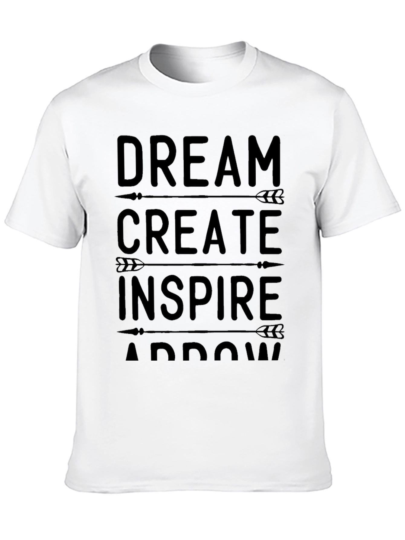 Dream Create Inspire Mens Black Graphic T-Shirt