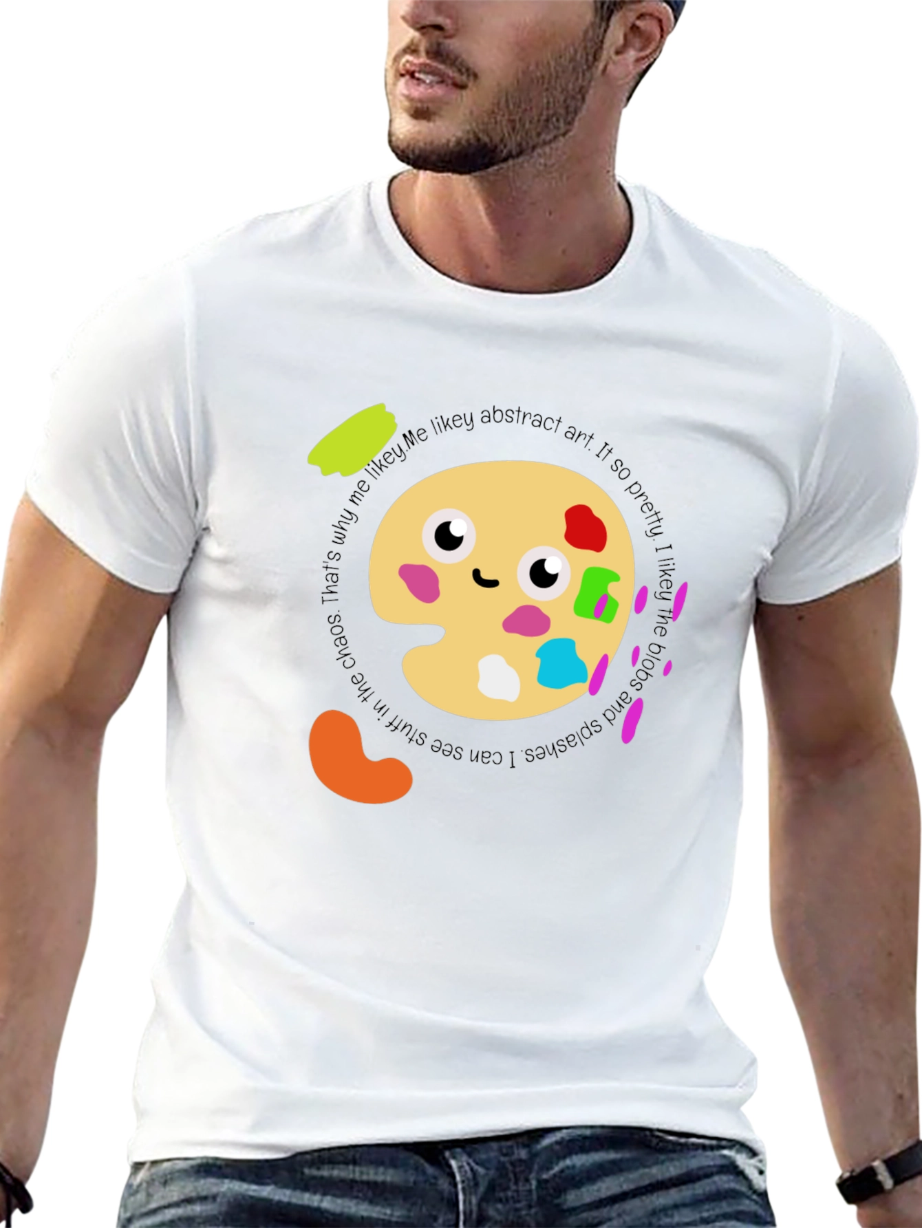 Abstract Art Palette T-Shirt: Me Likey! Soft Cotton Tee