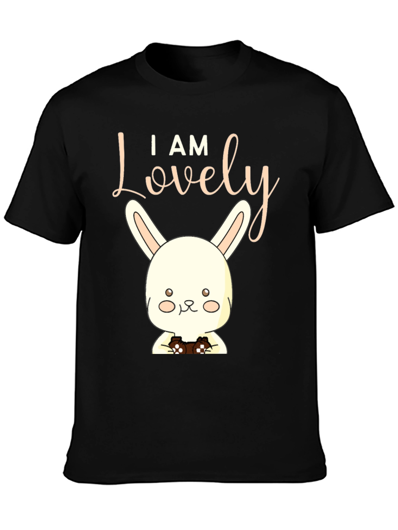 I Am Lovely Bunny Graphic Tee - Black