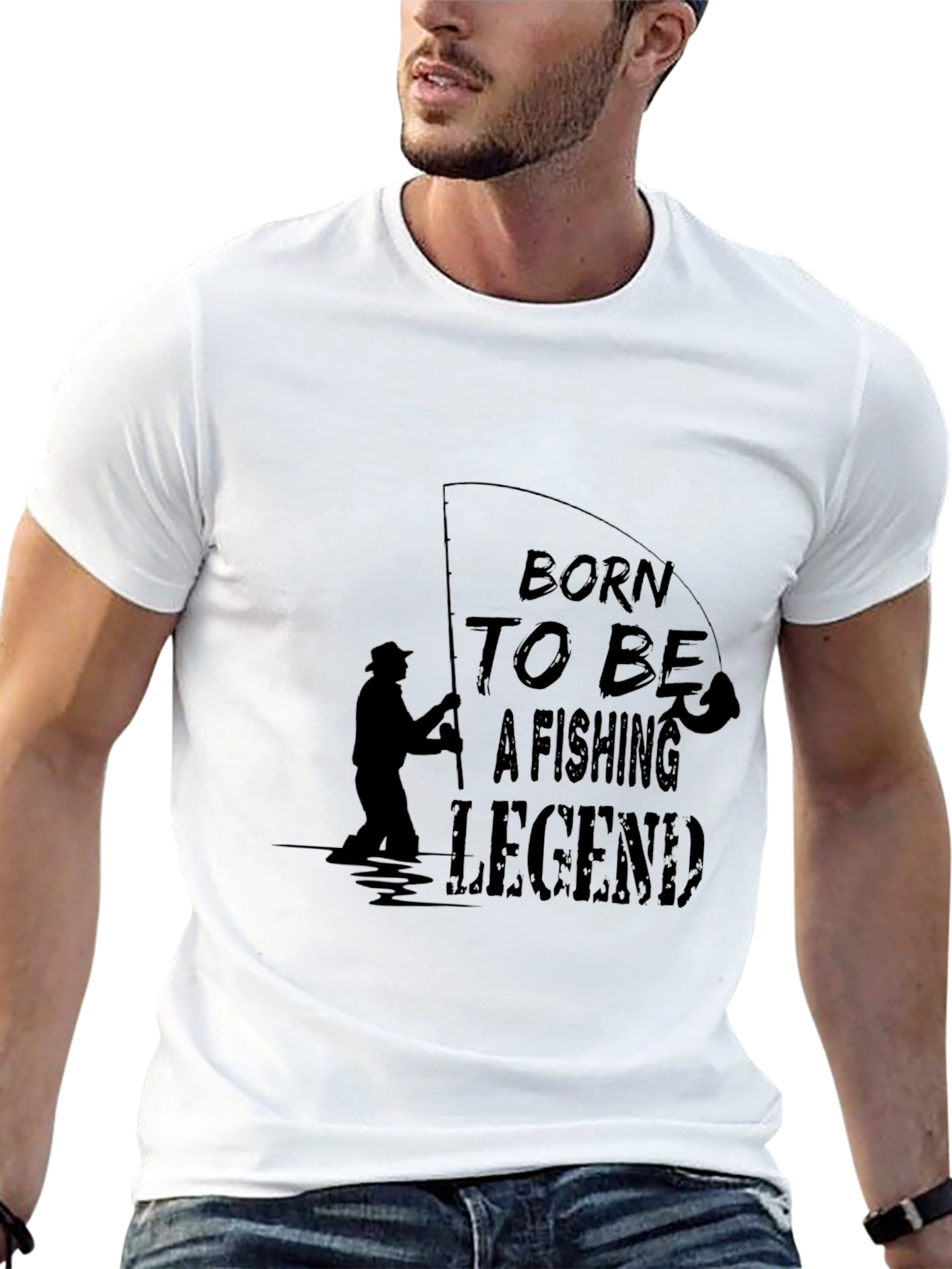 Born to Be a Fishing Legend Black T-Shirt