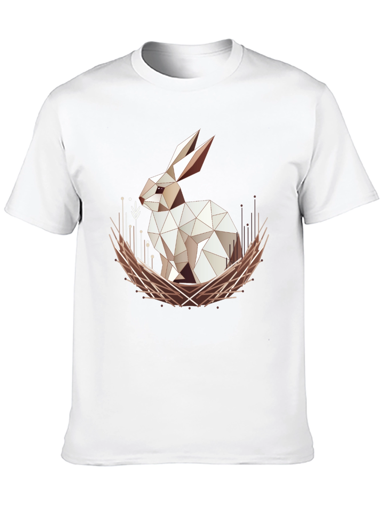 Geometric Rabbit Graphic Tee - Modern Style